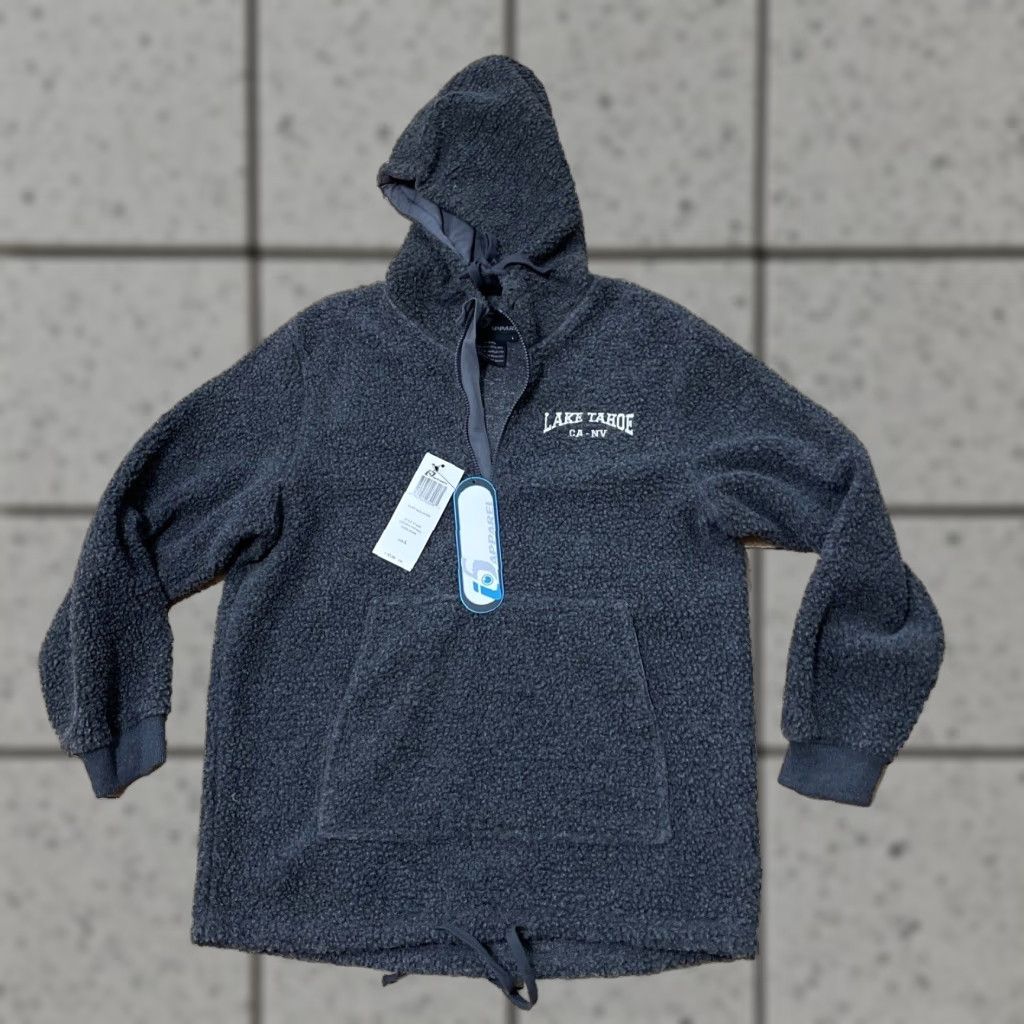 Vintage VINTAGE I5Apparel Sherpa Fleece 1/4 Zip Hood TAHOE Adult Large Charcoal Gray Warmth NEW Size US L / EU 52-54 / 3 - 1 Thumbnail