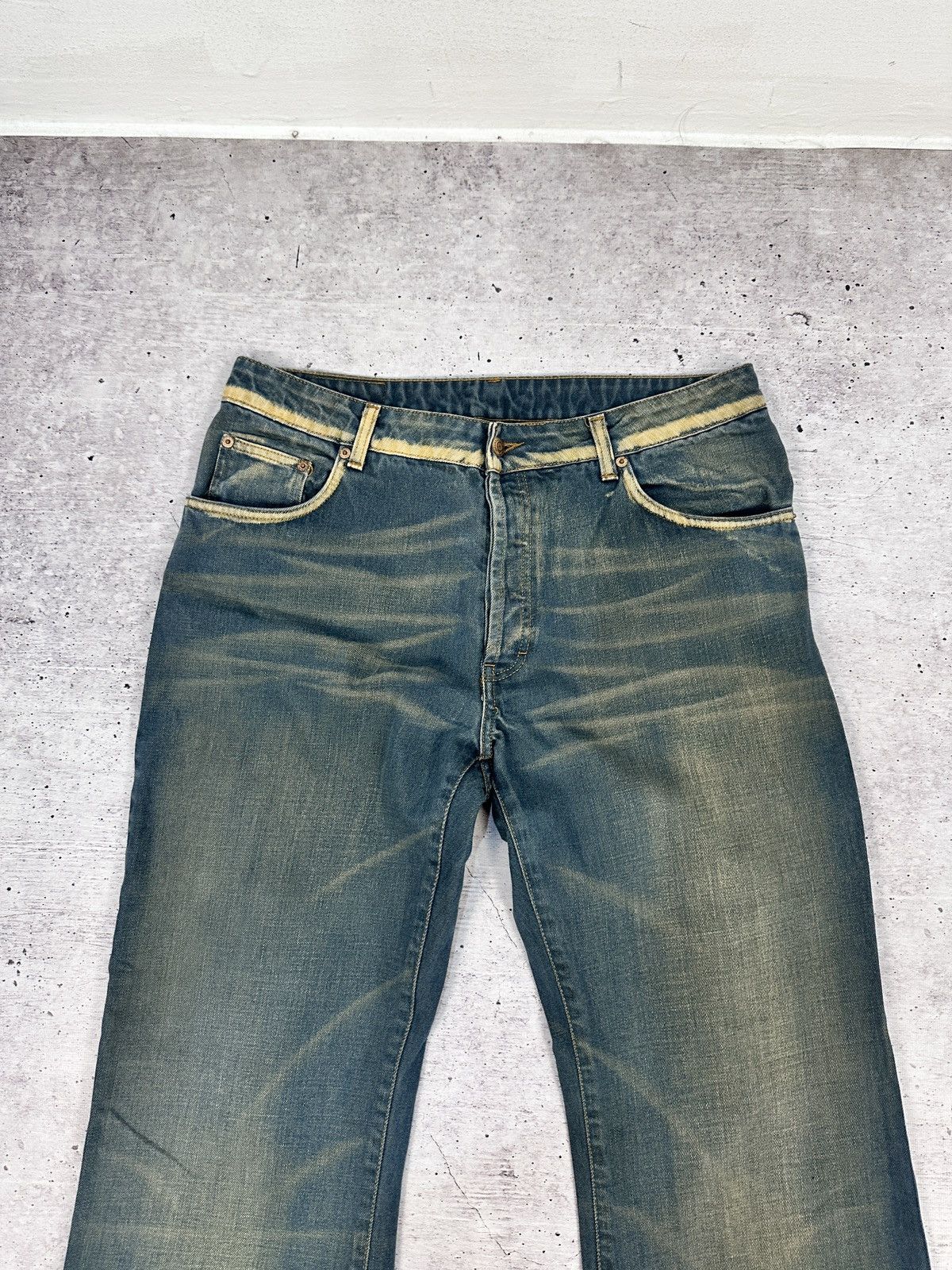 DKNY DKNY Jeans Superfly Flare Denim Blue Dirty Wash Y2K Archive Size US 34 / EU 50 - 4 Thumbnail