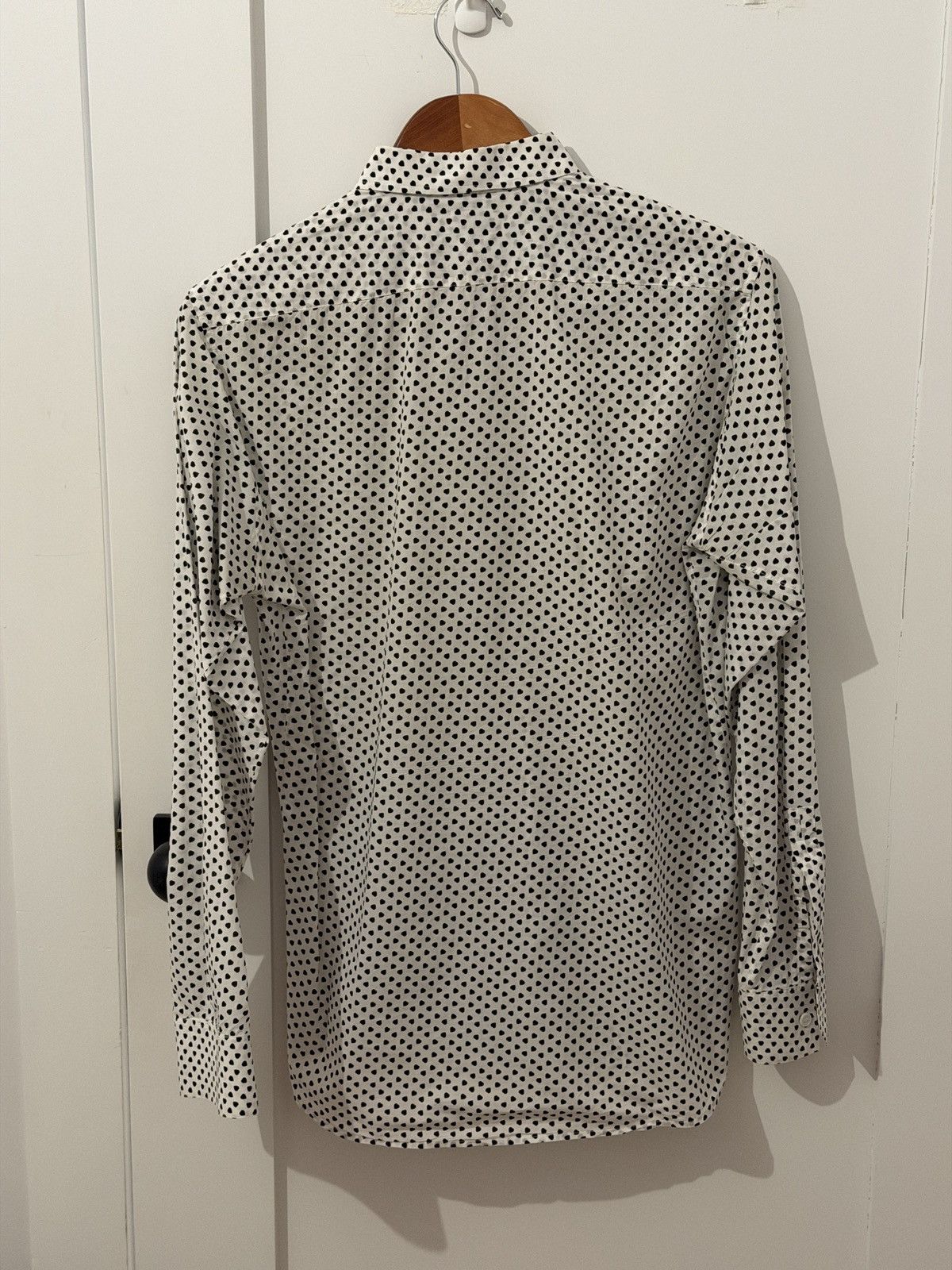 Saint Laurent Paris Saint Laurent 2012 Heart Pattern Shirt White/Black Size US S / EU 44-46 / 1 - 3 Thumbnail