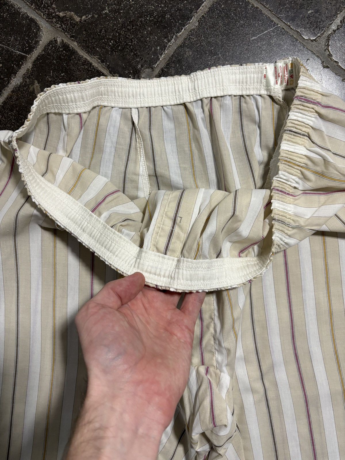 Vintage Striped Pajama Set 90s Vintage Two Piece Suit Sleep Perma Size US 38 / EU 54 - 10 Thumbnail