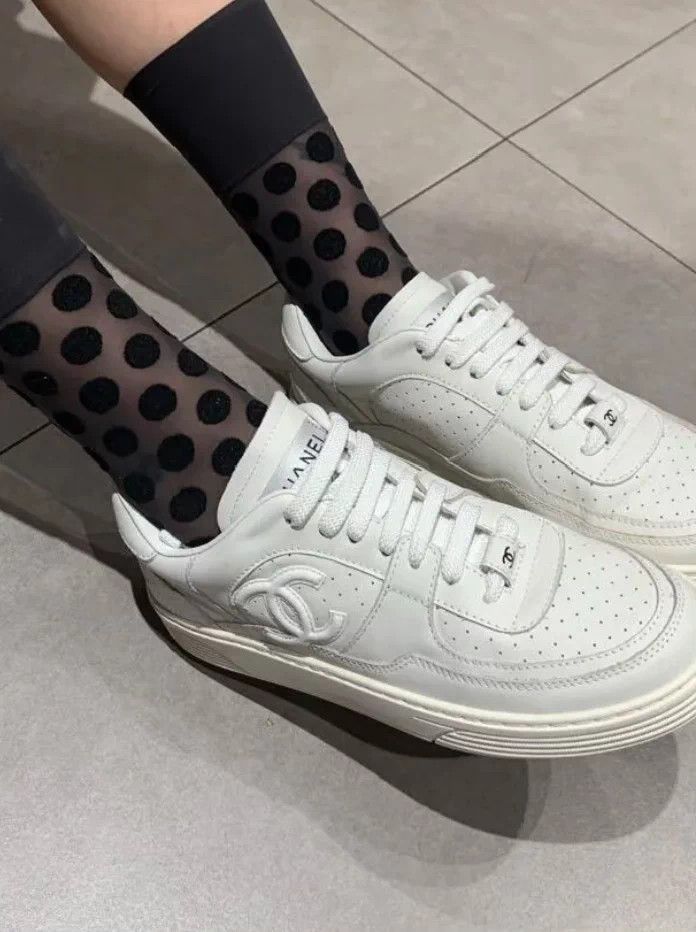 Chanel Chanel white side logo sneakers 37 98 New Size US 6 / IT 36 - 8 Thumbnail