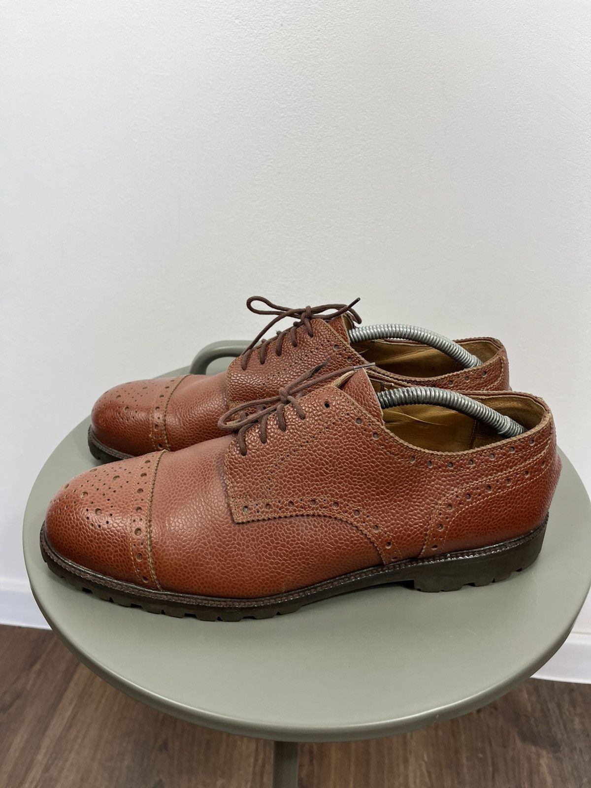Other Leather Brogue Derby Shoes Vibram Sole Brown Lace Up Size 45 Size US 11 / EU 44 - 7 Thumbnail