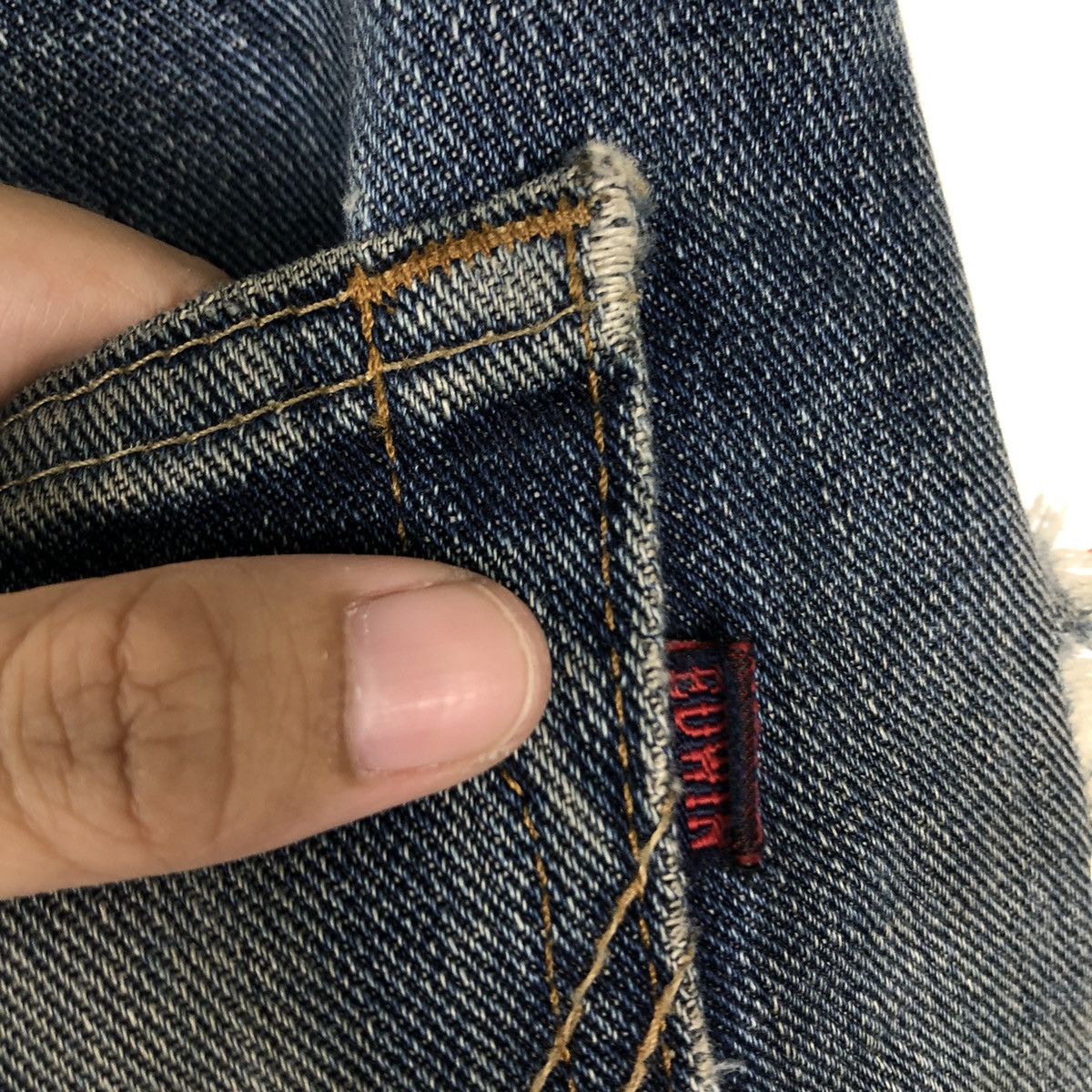 Edwin 🔥90’s VINTAGE EDWIN MADE IN JAPAN JEANS DISTRESSED DENIM Size US 35 - 15 Thumbnail