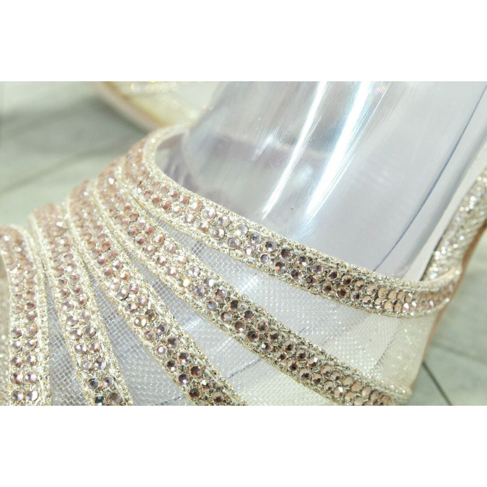 Other Davids Rhinestone Glittered Heel Ankle Strap Bridal Sandal Size US 9 / IT 39 - 5 Thumbnail