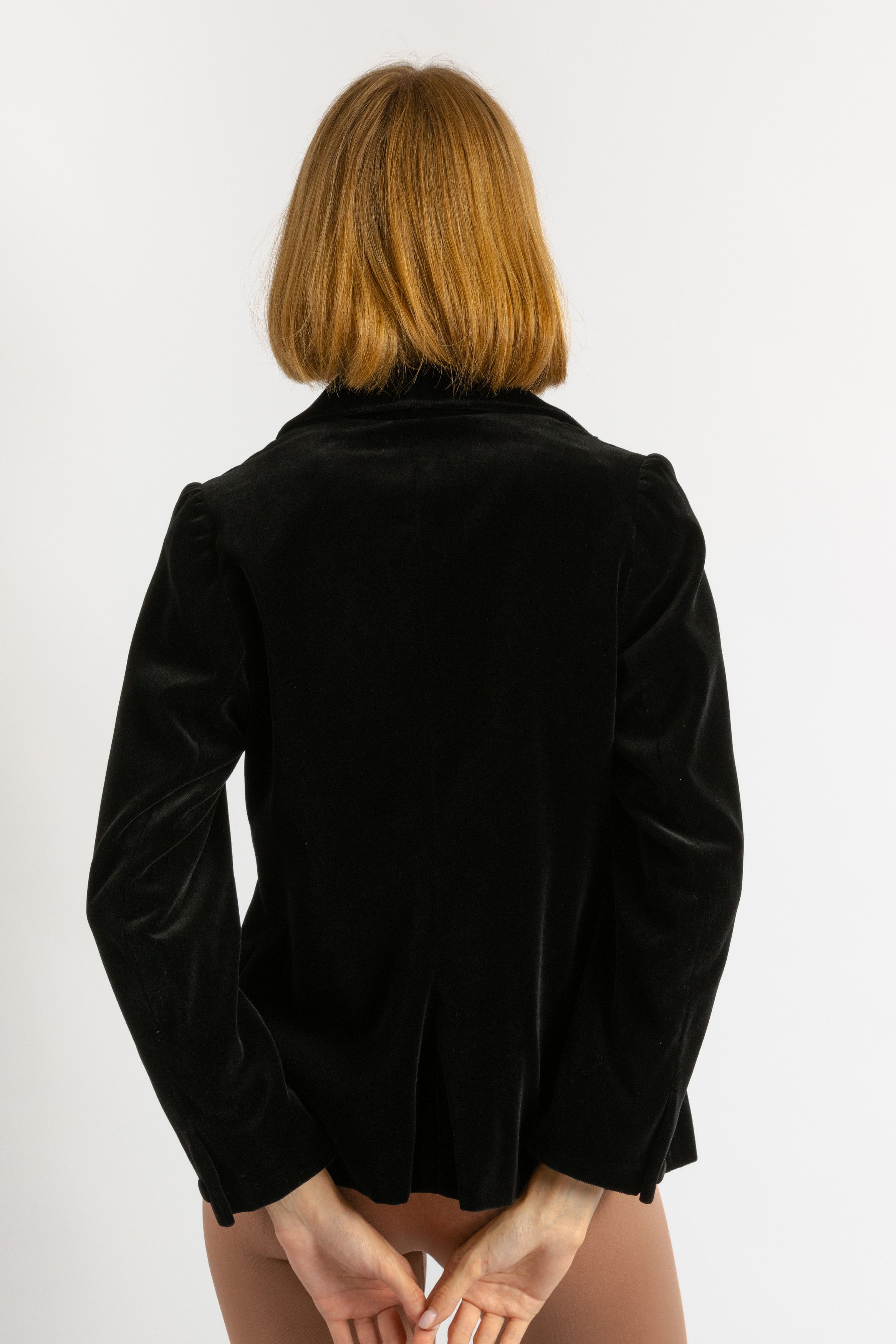 Vintage Vintage Velour Black Woman Spring Blazer 7780 Size S / US 4 / IT 40 - 5 Thumbnail