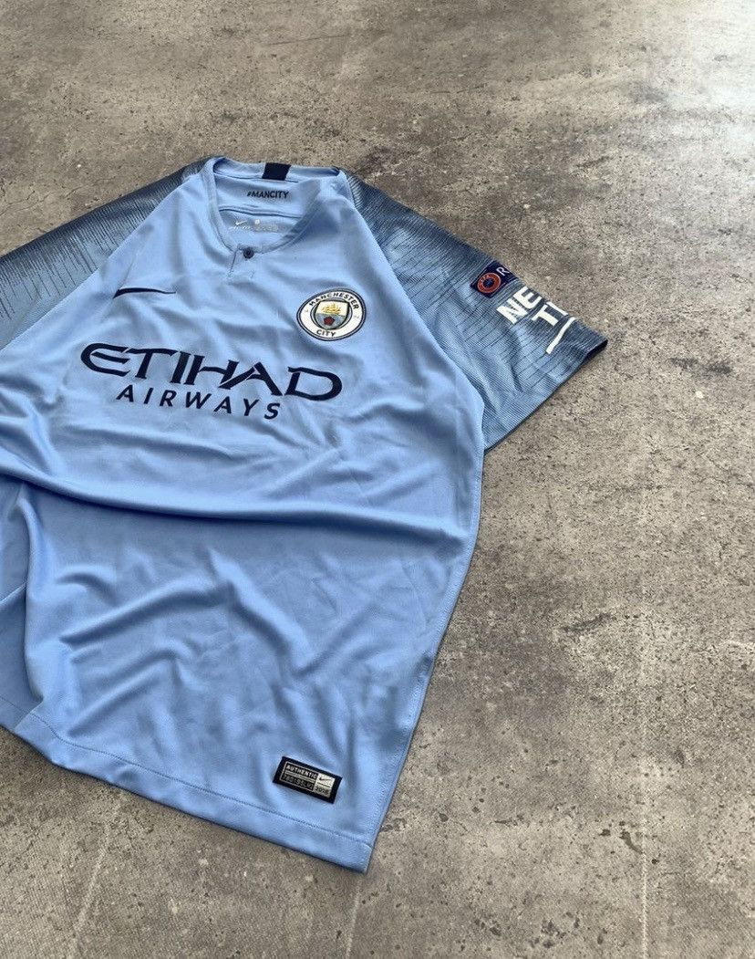 Nike × Vintage Vintage Nike Manchester City Kun Aguero 2018 Blockore Size US XL / EU 56 / 4 - 8 Thumbnail