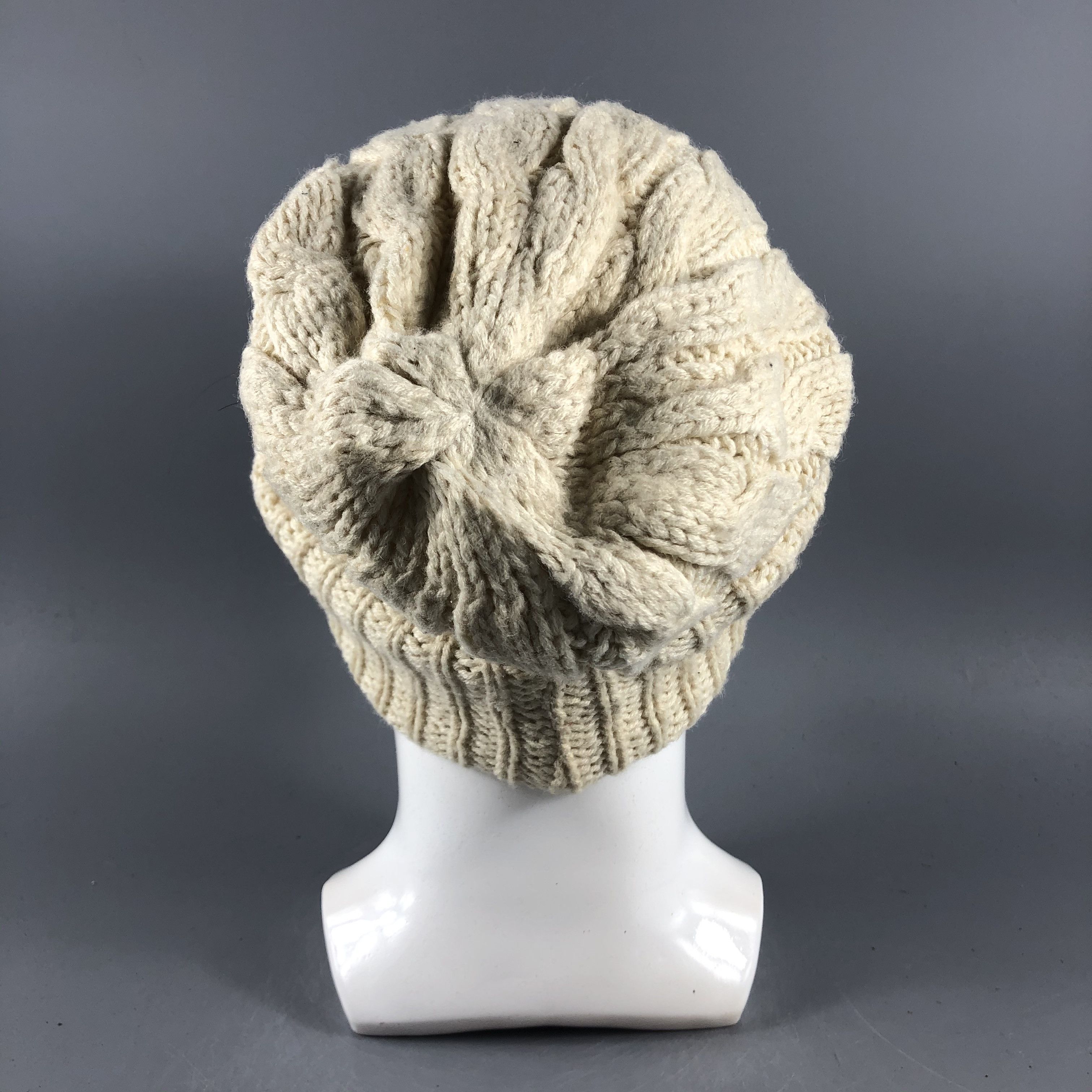 Other × Vintage Unknown Cable Knit Beanie Snow Hat Snow Cap -D065 Size ONE SIZE - 2 Thumbnail