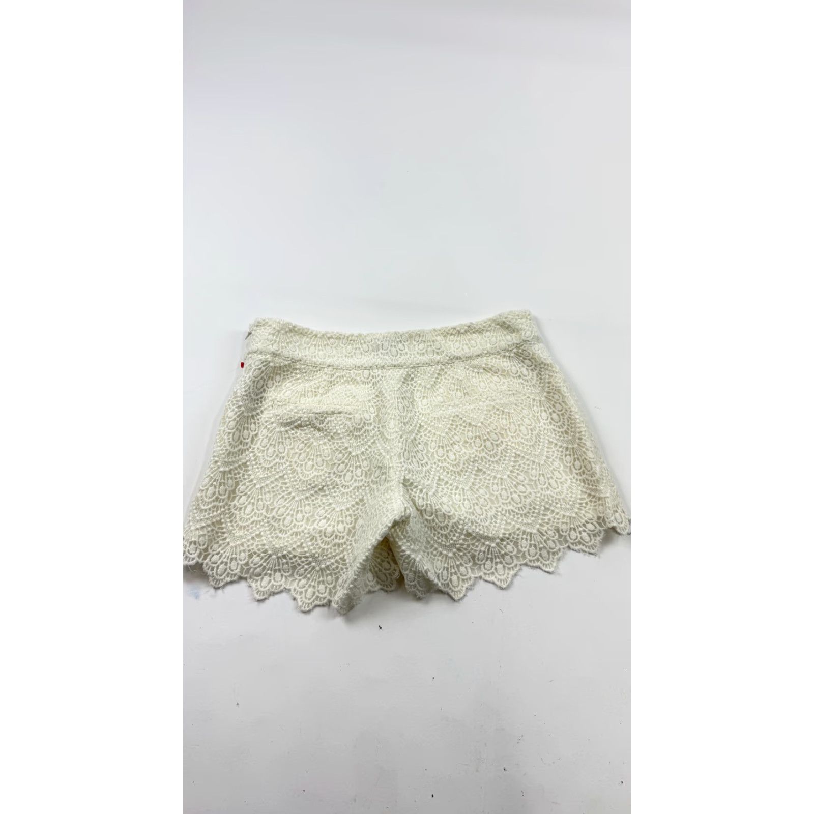 Vintage Elevenses Womens Shorts White Lace Crochet Scallop Hem Lined 2 Dressy Summer Regular Mens? Size 26" / US 2 / IT 38 - 4 Thumbnail