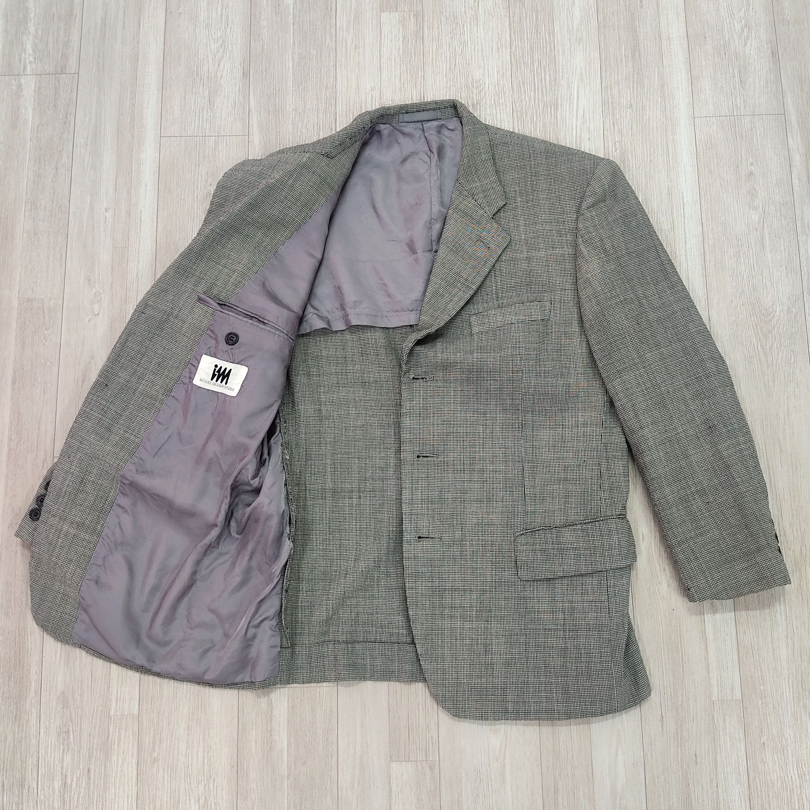 Issey Miyake × Vintage IM MIYAKE Studio Design Checkered Wool Blazer Coat Size US M / EU 48-50 / 2 - 5 Thumbnail