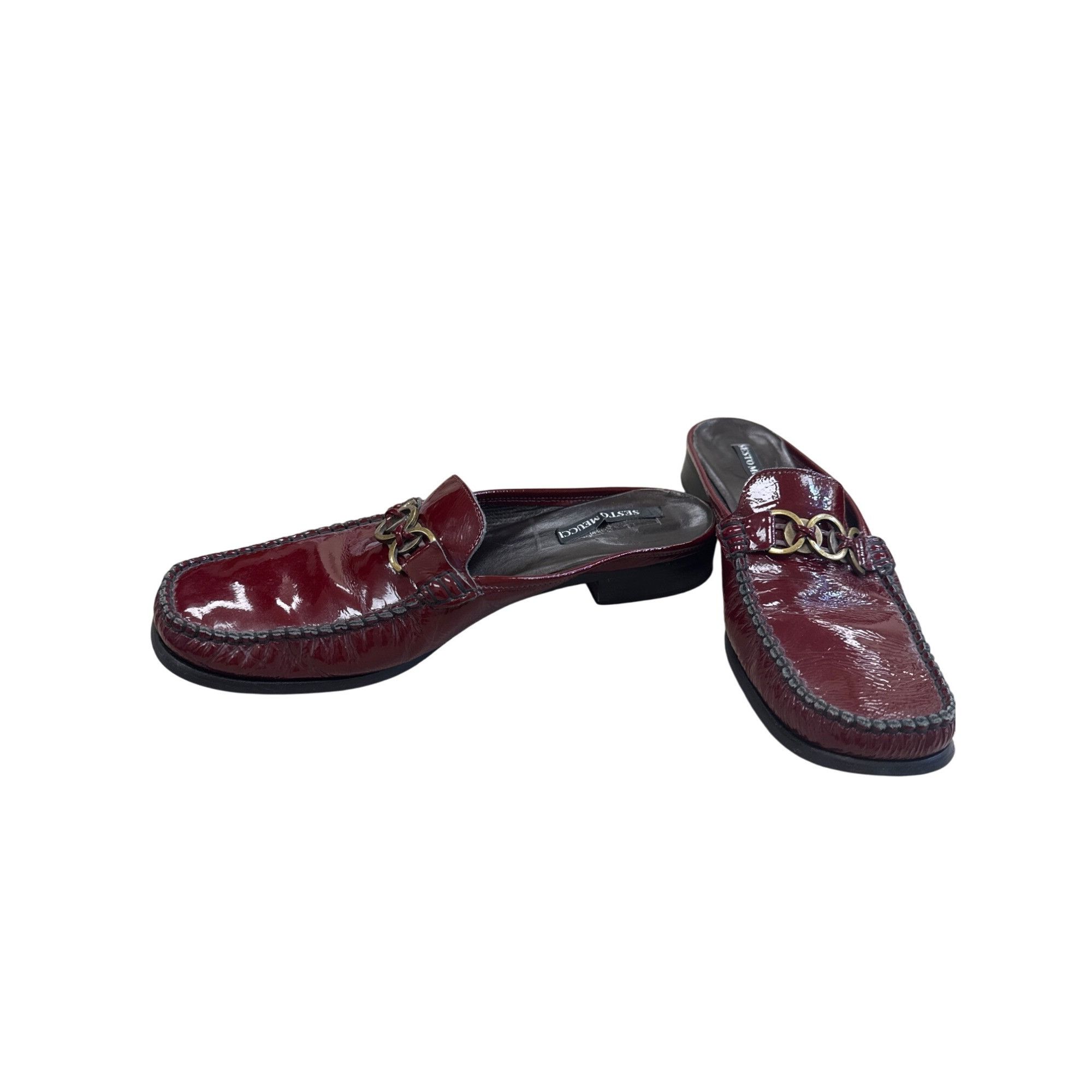 Designer Sesto Meucci Womens Red Patent Leather Slip-On sandals Size Size US 10 / IT 40 - 2 Thumbnail