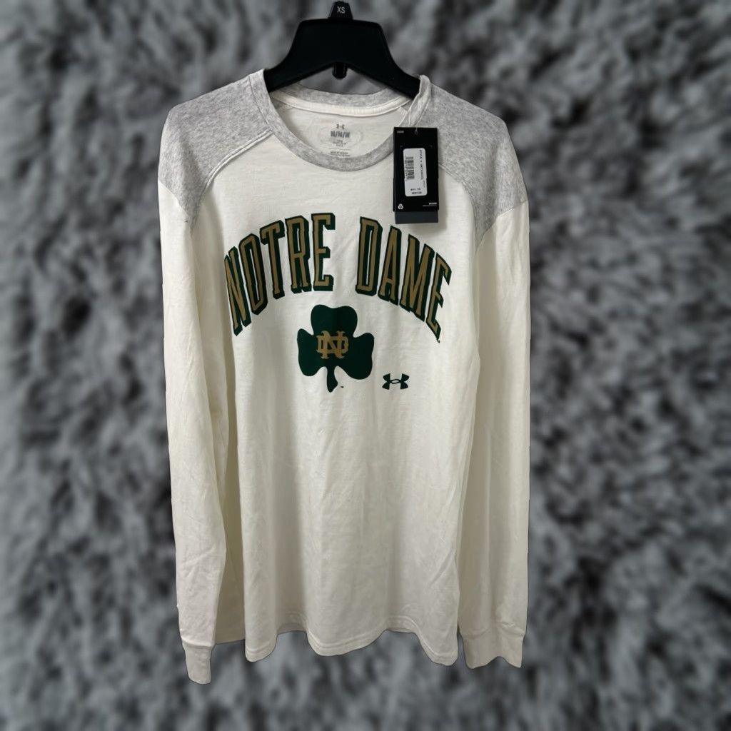 Under Armour Under Armour Shirt Mens Medium Beige Notre Dame Loose Fit L/S NWT MSRP 50 Size US M / EU 48-50 / 2 - 1 Thumbnail
