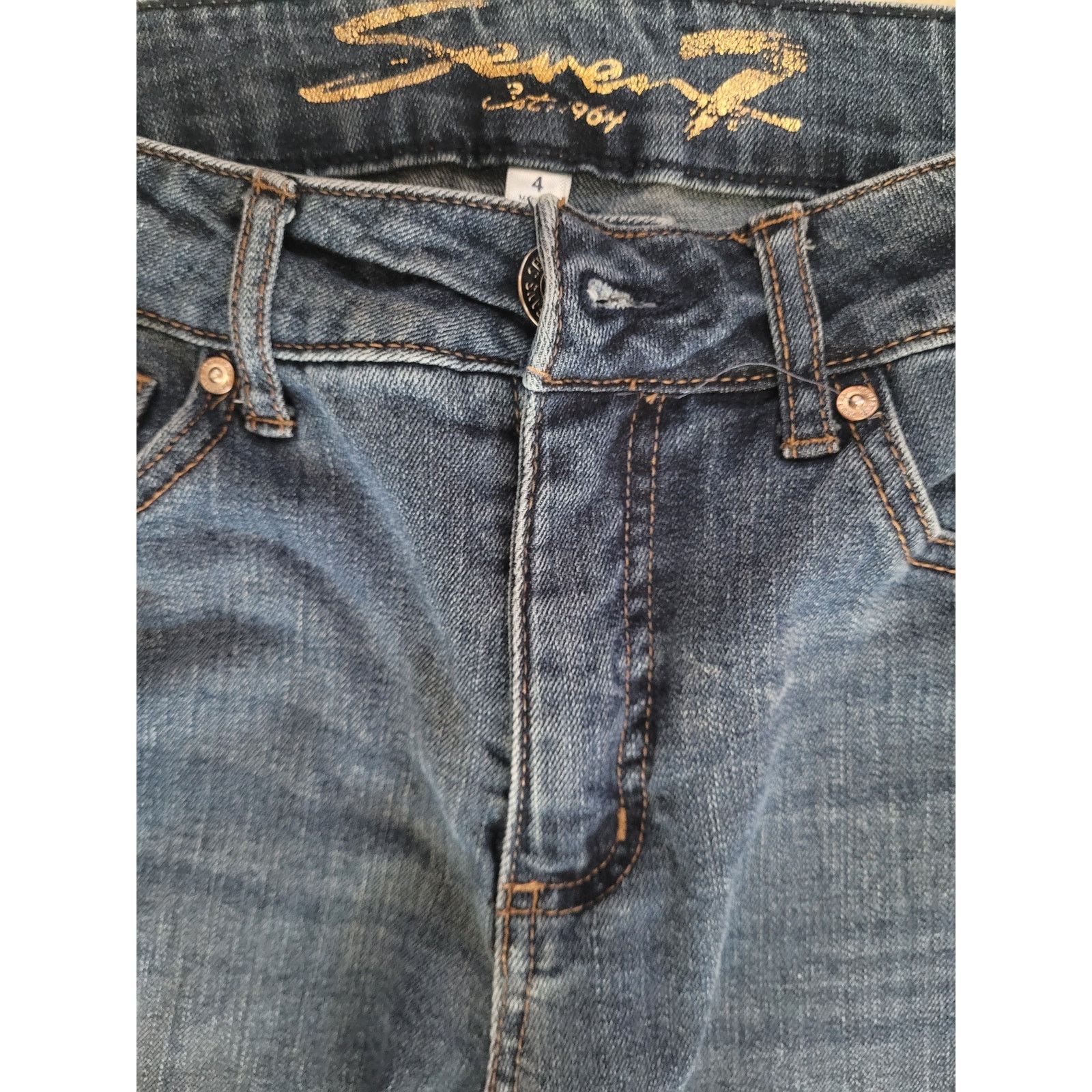 Seven 7 Seven7 Y2K Ankle Freyed Jeans Women Sz 4 Size 27" / US 4 / IT 40 - 3 Thumbnail