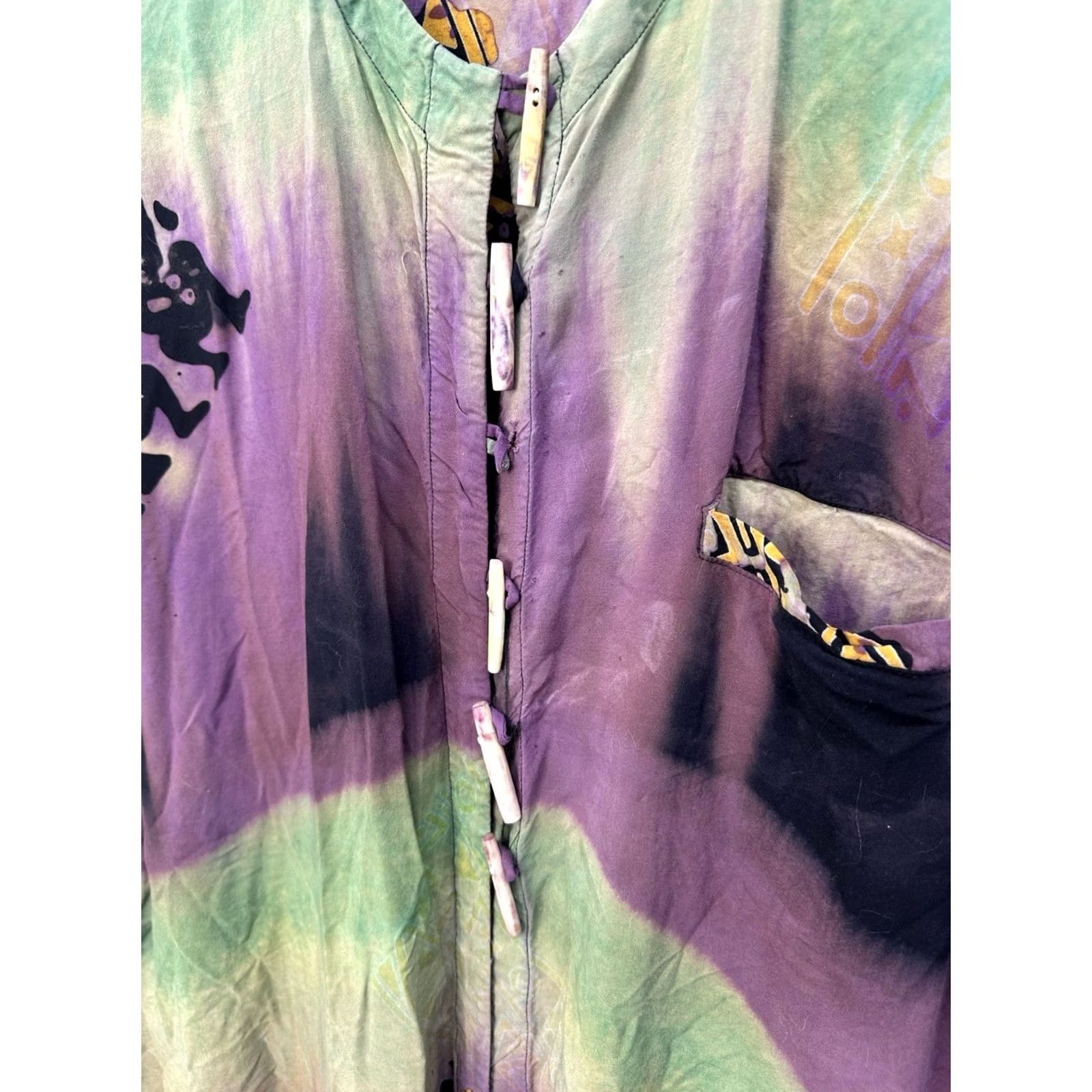 Vintage VINTAGE Splash Wearable Art Women Plus 2X Batik Kimono Lounge Top Boho Lagenlook Coat Size XXL / US 16-18 / IT 52-54 - 2 Thumbnail