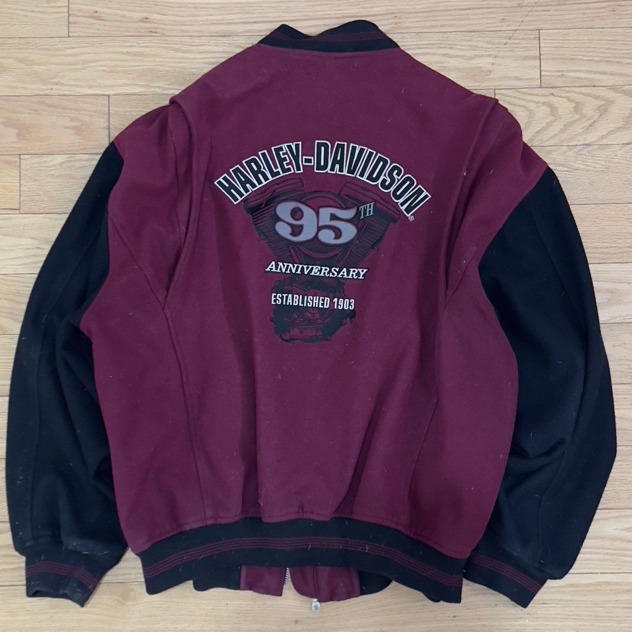 Harley Davidson HARLEY-DAVIDSON 95th Anniversary Varsity Letterman Jacket XL Size US XL / EU 56 / 4 - 2 Thumbnail