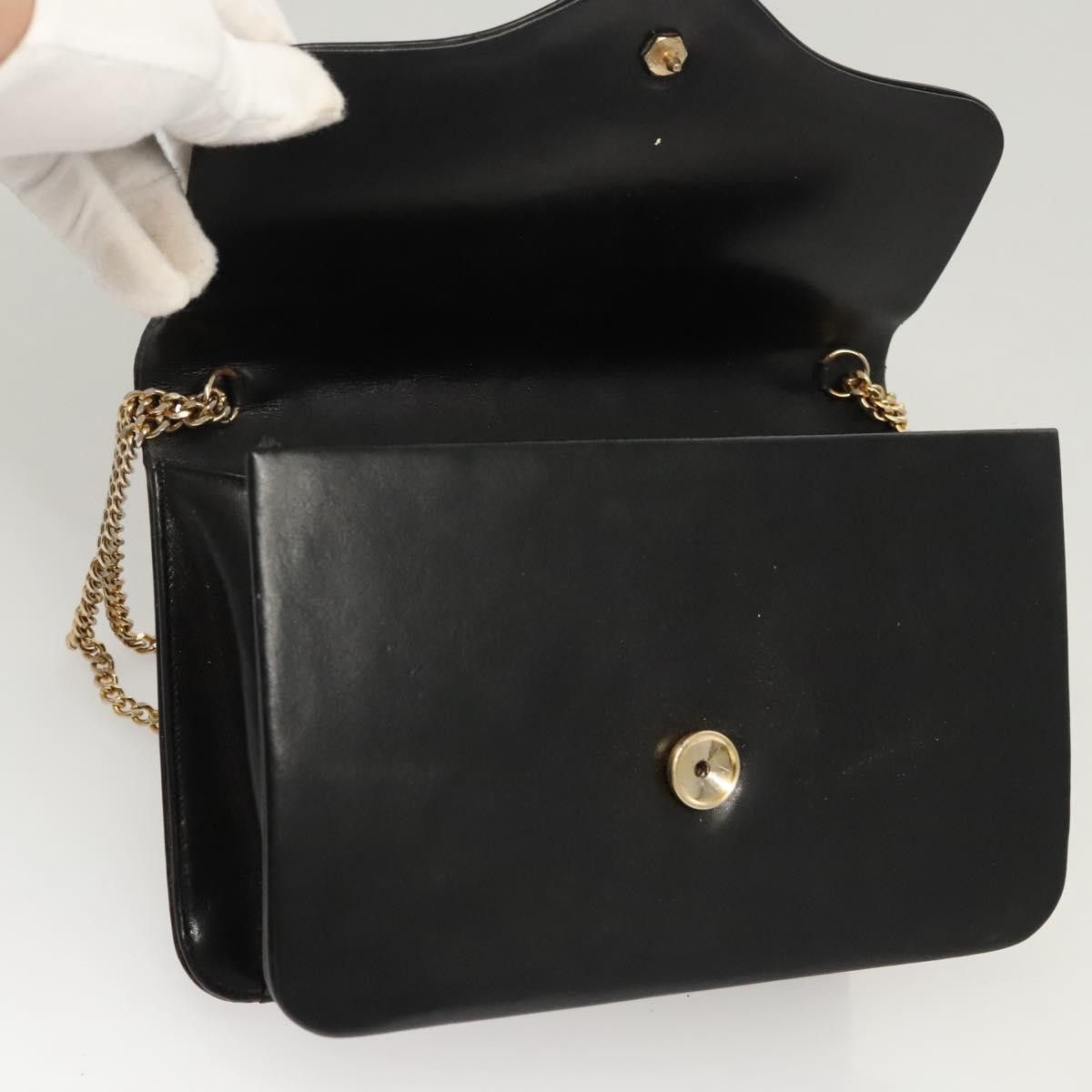 Dior DIOR Chain Shoulder Bag Leather Black Gold Size ONE SIZE - 10 Thumbnail