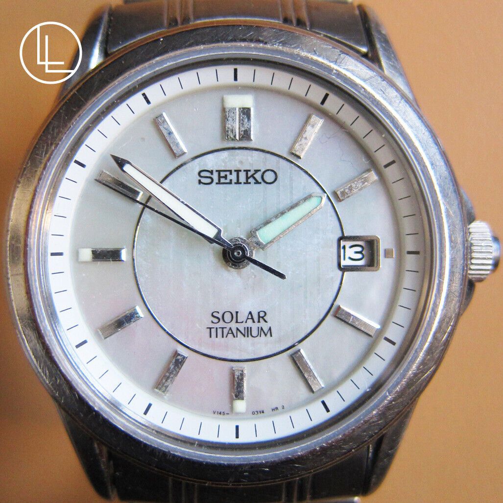 Seiko SEIKO V145-0AZ0 Solar Titanium Men's Watch with Shell Dial Size ONE SIZE - 1 Thumbnail