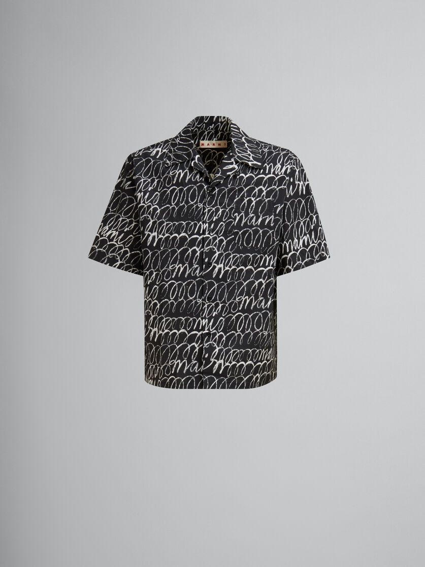 o1w1db11125 Poplin Bowling Shirt in Black