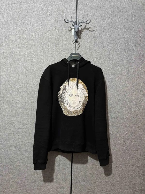 Versace Versace Black Embroidered Men's Hoodie 0089 Size US S / EU 44-46 / 1 - 1 Thumbnail