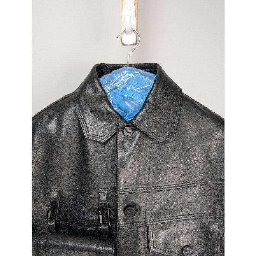 Louis Vuitton o1rshd1 Chain Leather Trucker Jacket in Black Size US M / EU 48-50 / 2 - 3 Thumbnail