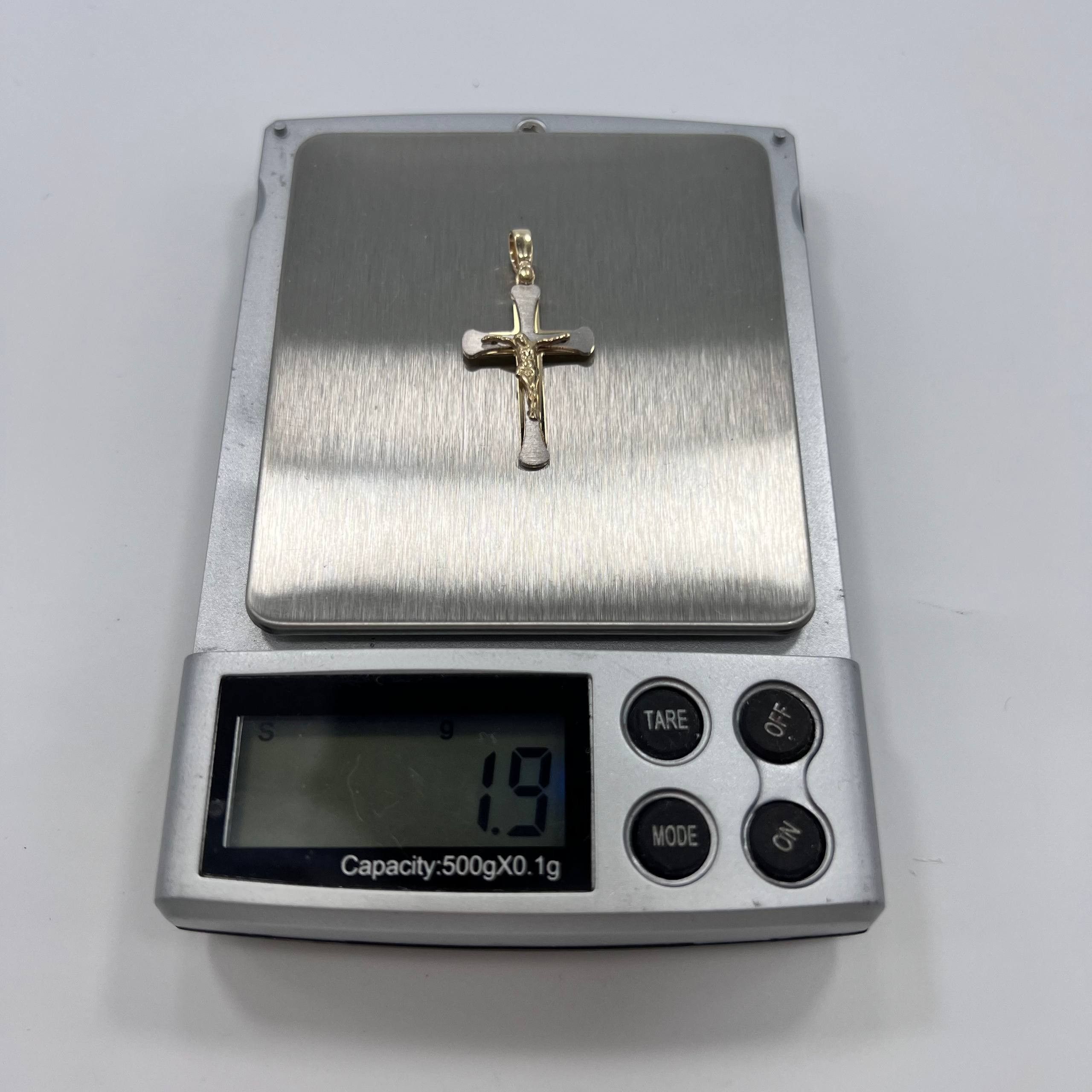 Other 14K Gold Crucifix Cross Pendant Solid Yellow White Gold 1.9g Size ONE SIZE - 8 Thumbnail