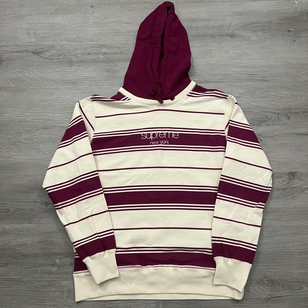 Supreme Supreme Striped Hooded Crewneck FW16 Size US M / EU 48-50 / 2 - 2 Thumbnail