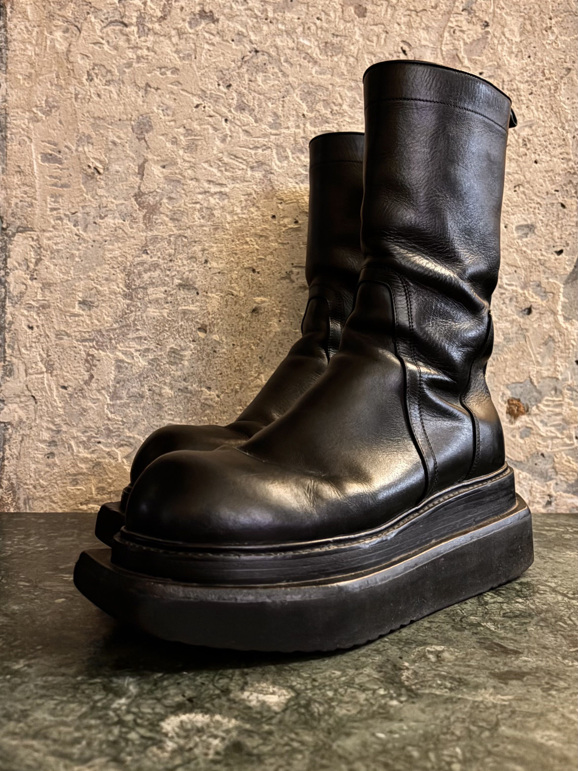 Rick Owens Off-White Beatle Turbo Cyclops Boots | Grailed
