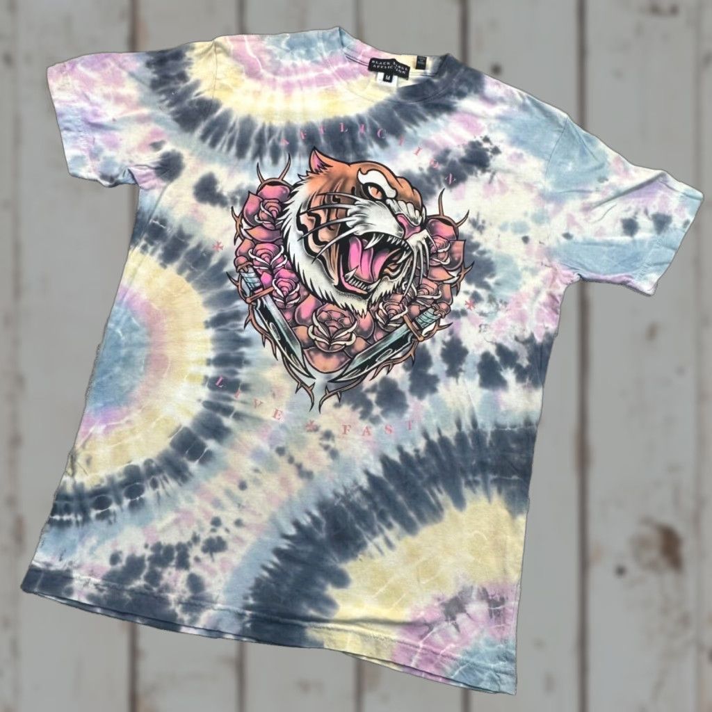 Affliction Affliction Black Label Y2K AOP Mens Medium Tie Dye Tiger Double Sided Reflection Shirt Size US M / EU 48-50 / 2 - 1 Thumbnail