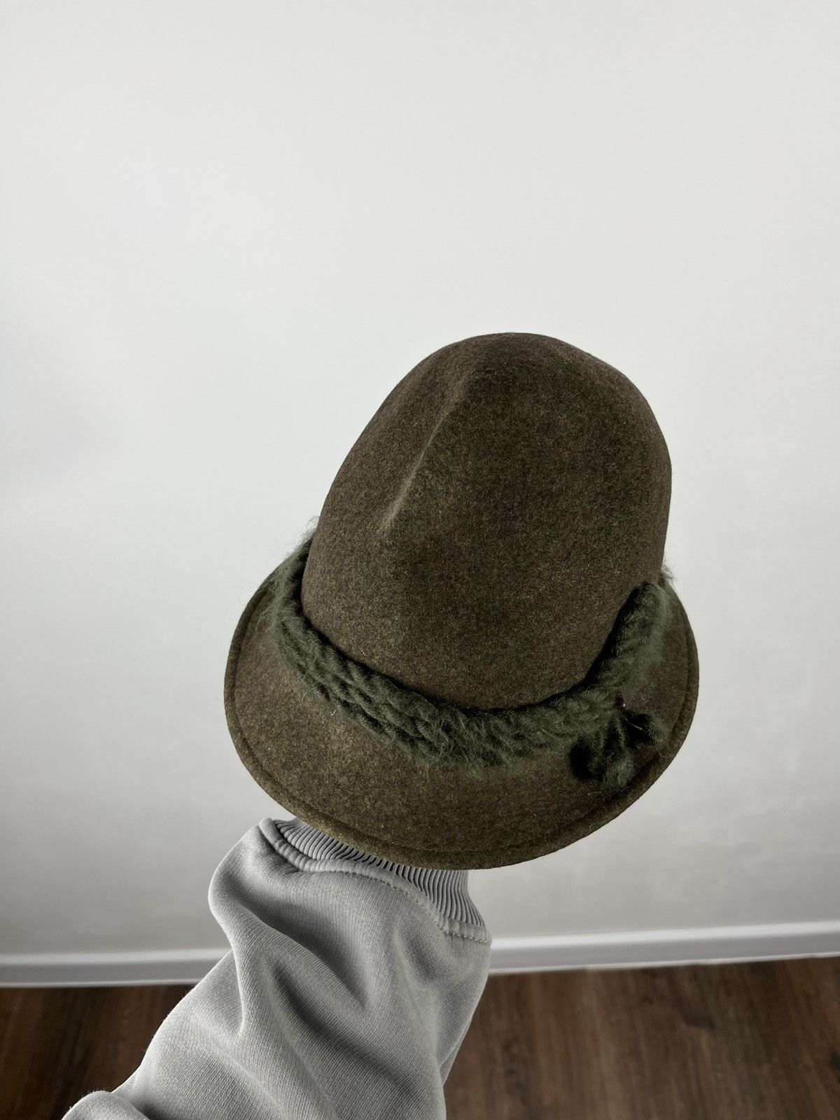 Vintage Vintage Austrian Wool Felt Alpine Hat Green Loden Style Size ONE SIZE - 3 Thumbnail