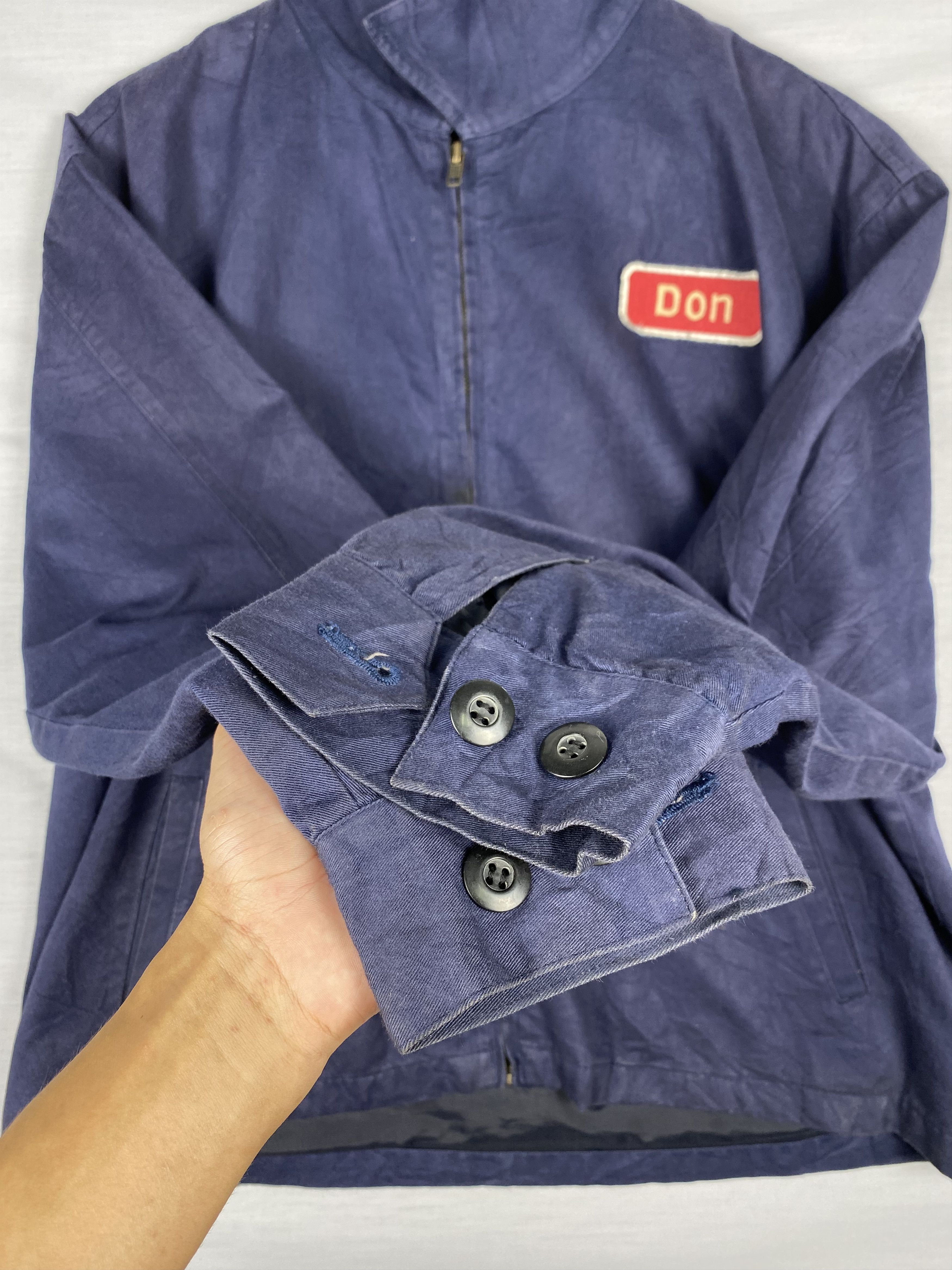 Japanese Brand Vintage Seven STC Backside Logo Plain Canvas Bomber Jacket Size US L / EU 52-54 / 3 - 4 Thumbnail