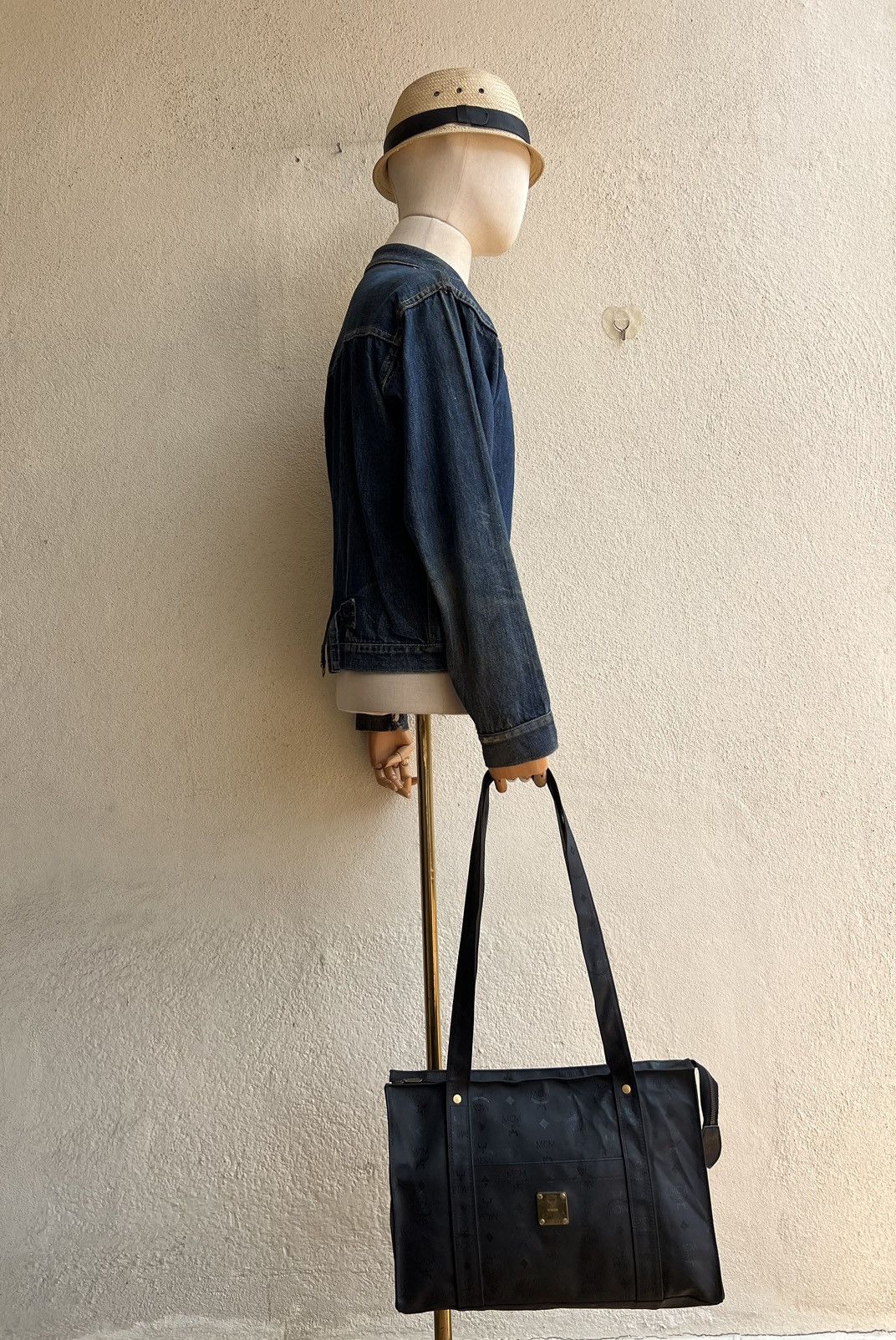 MCM Vintage MCM Handmade Germany Black Monogram Tote Bag Size ONE SIZE - 3 Thumbnail