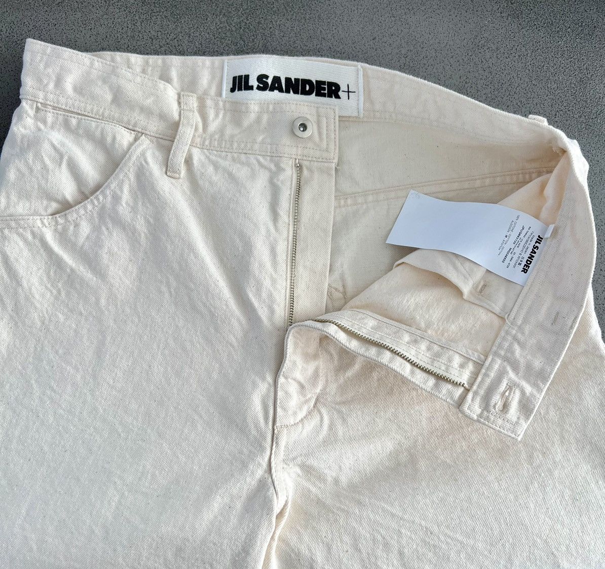 Jil Sander New JIL SANDER Japanese Selvedge Wide Denim Off White Jeans Size US 29 - 10 Thumbnail