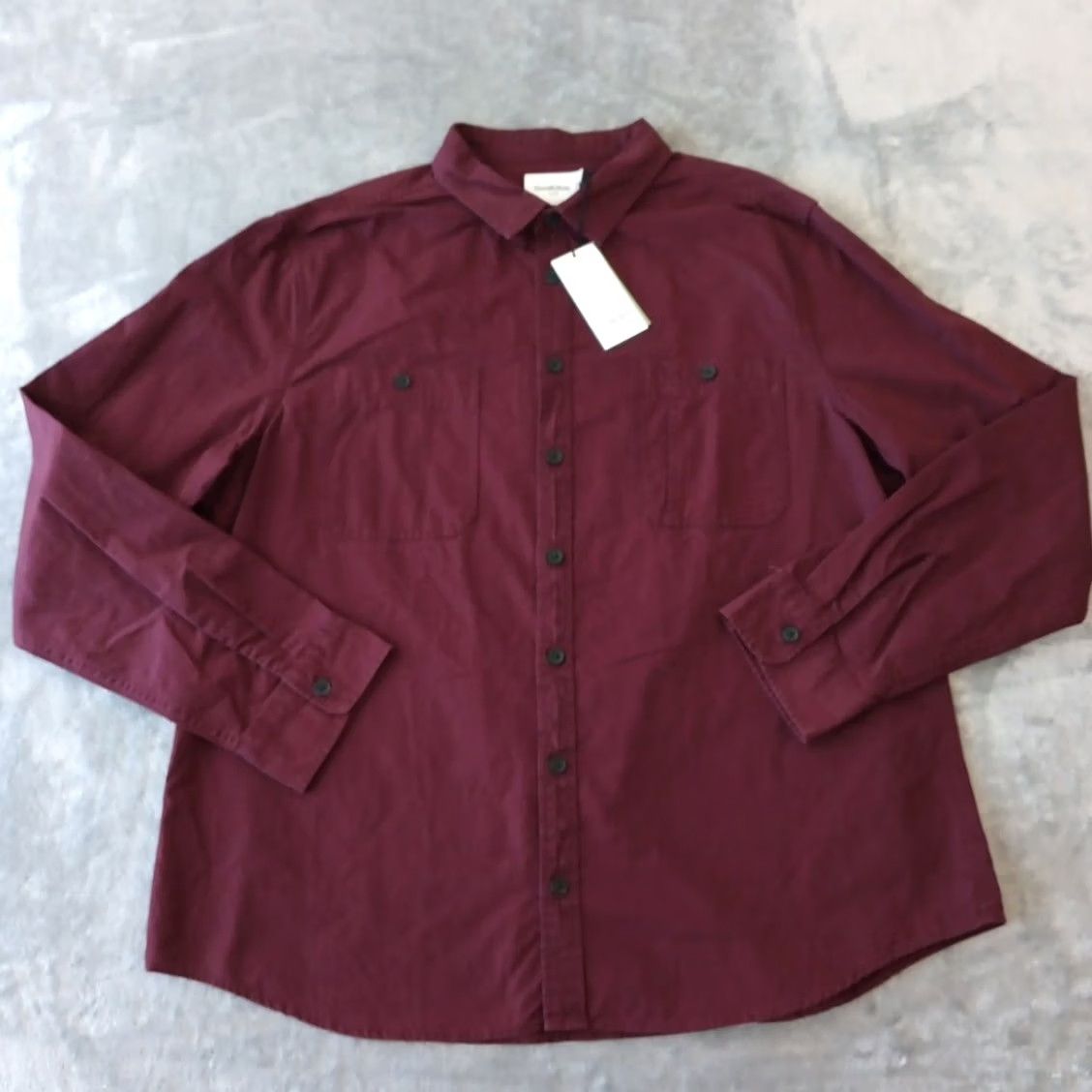 Vintage Goodfellow Shirt Mens 2XL Burgundy Red Long Sleeve Button-Up Pockets Cotton Shirt Button Up Casual Mens Size US XXL / EU 58 / 5 - 2 Thumbnail