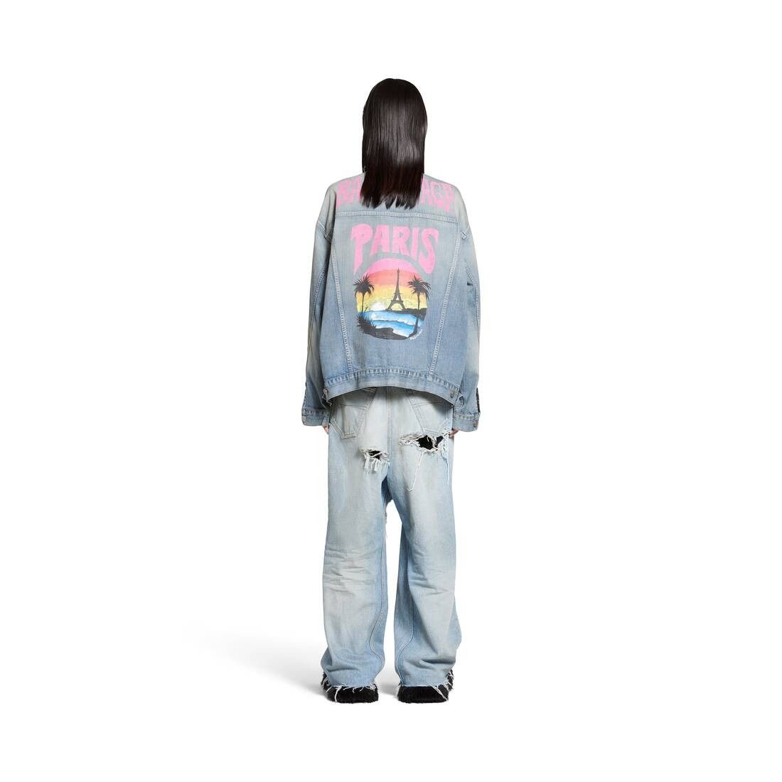 Balenciaga o1la1rc1a0625 Paris Tropical Large Fit Jacket in Blue Size M / US 6-8 / IT 42-44 - 4 Thumbnail