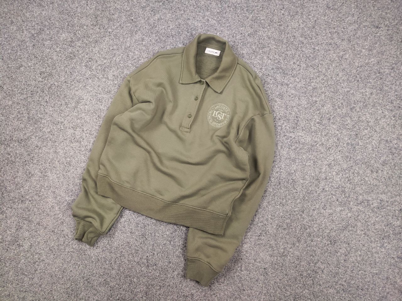Lacoste Lacoste Kadın Relaxed Fit Polo Yaka Haki Sweatshirt Size XS / US 0-2 / IT 36-38 - 5 Thumbnail