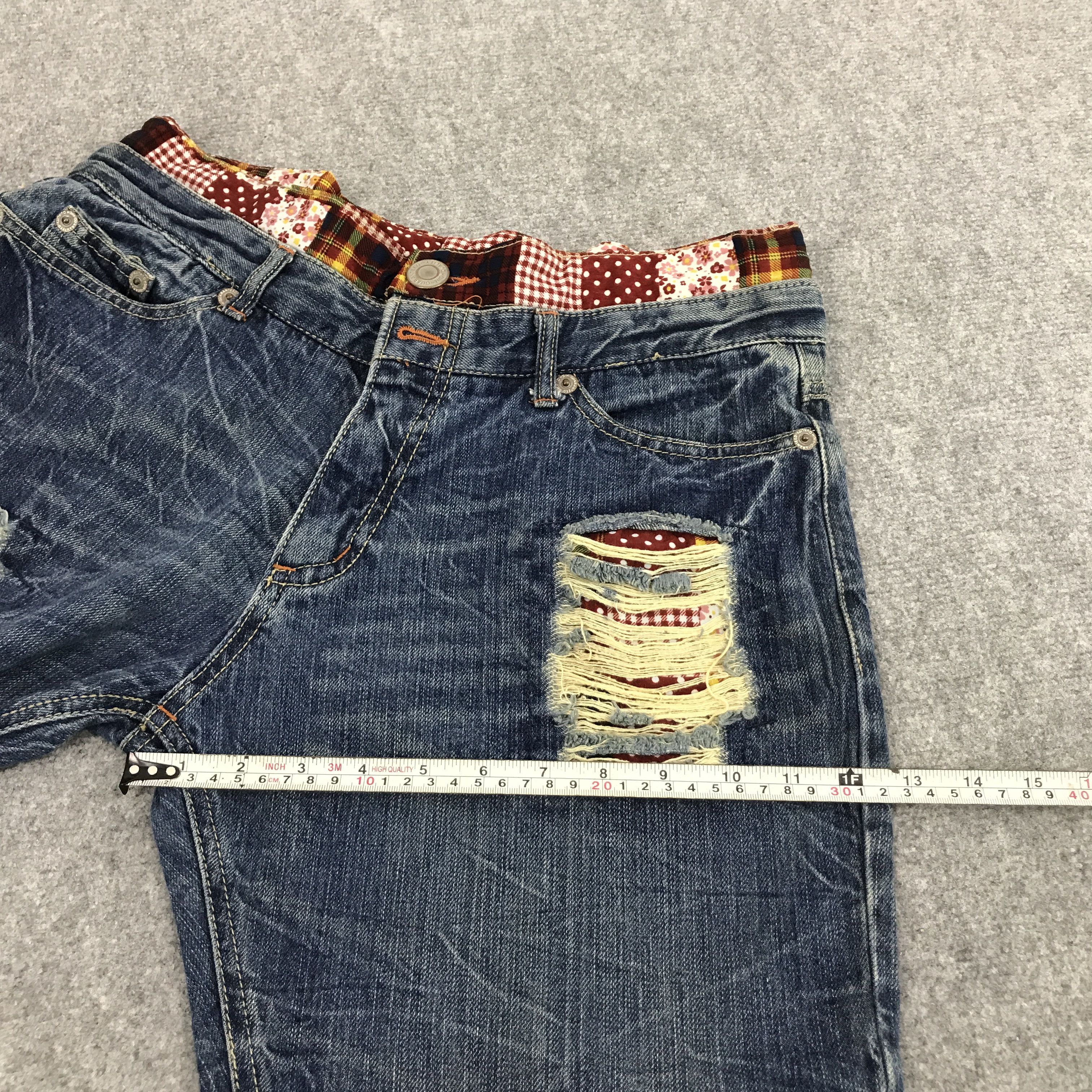 Japanese Brand Double waist Japanese brand patchwork jean Size US 32 / EU 48 - 10 Thumbnail