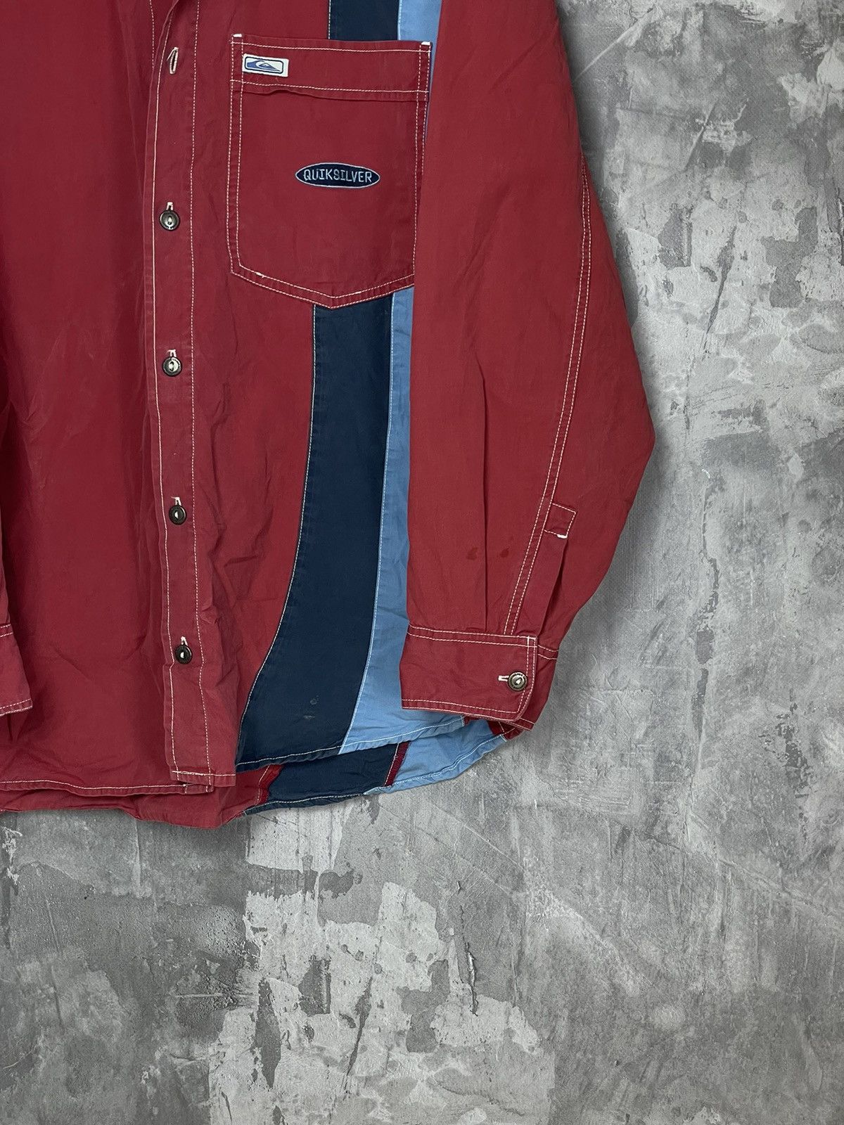 Quiksilver × Vintage Quicksilver Vintage 90s Crazy Patchwork Y2K Button Up Shirt Size US M / EU 48-50 / 2 - 6 Thumbnail