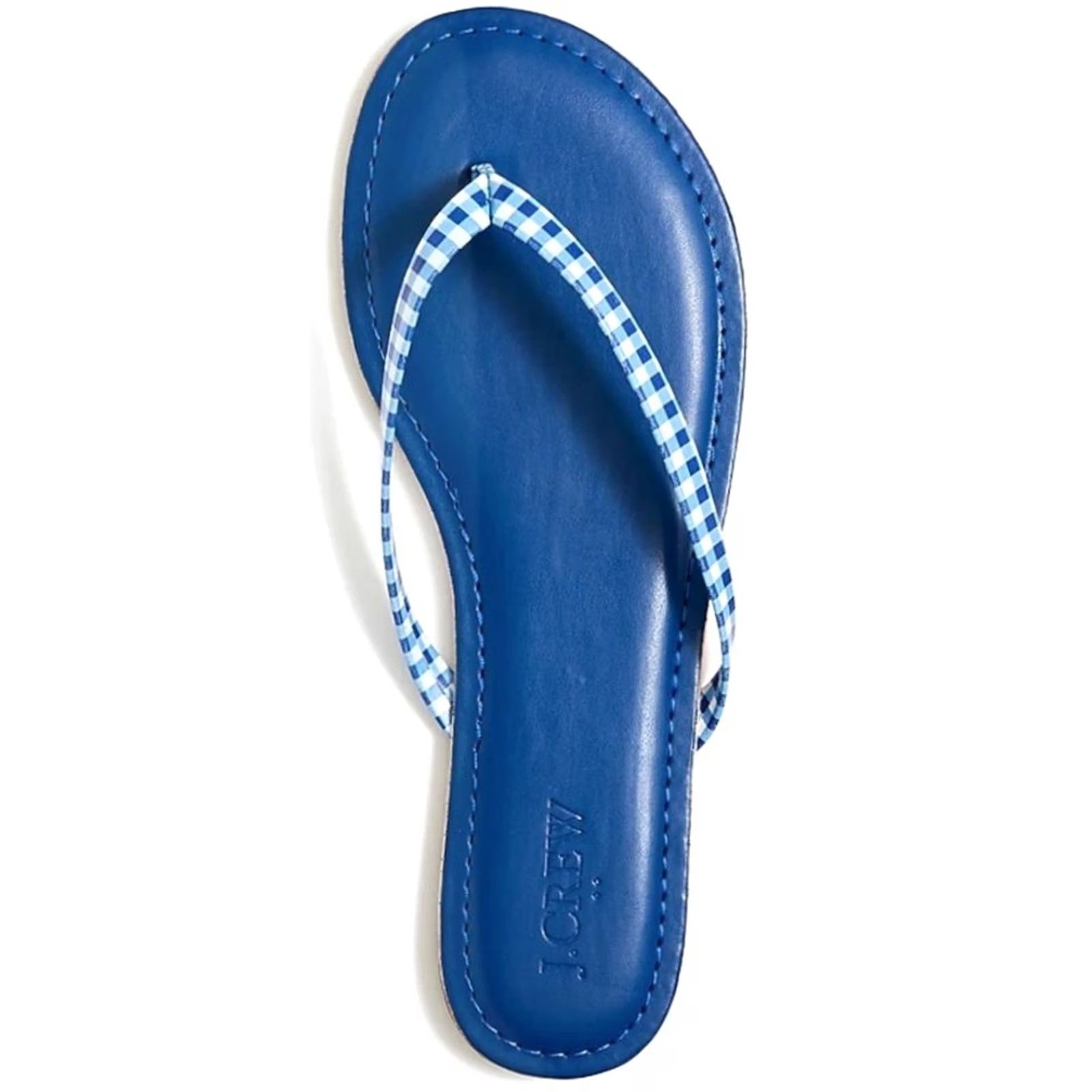 J.Crew J.CREW Women's Sandals Flip Flop Gingham Blue White Size 8 Size US 8 / IT 38 - 2 Thumbnail