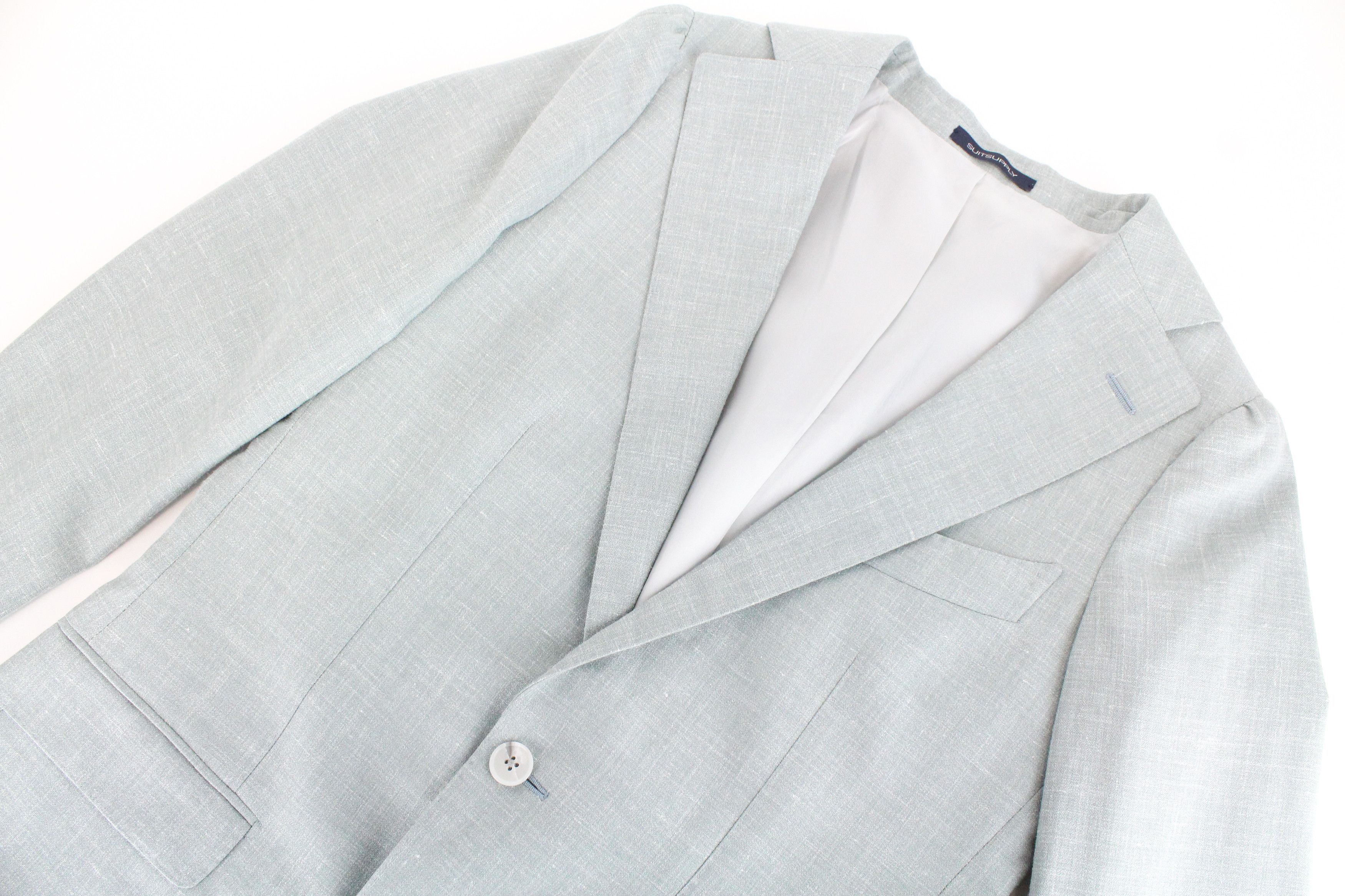 Suitsupply LA SPALLA UK32R Green Wool Silk Linen Blazer 67514 Size 34S - 4 Thumbnail