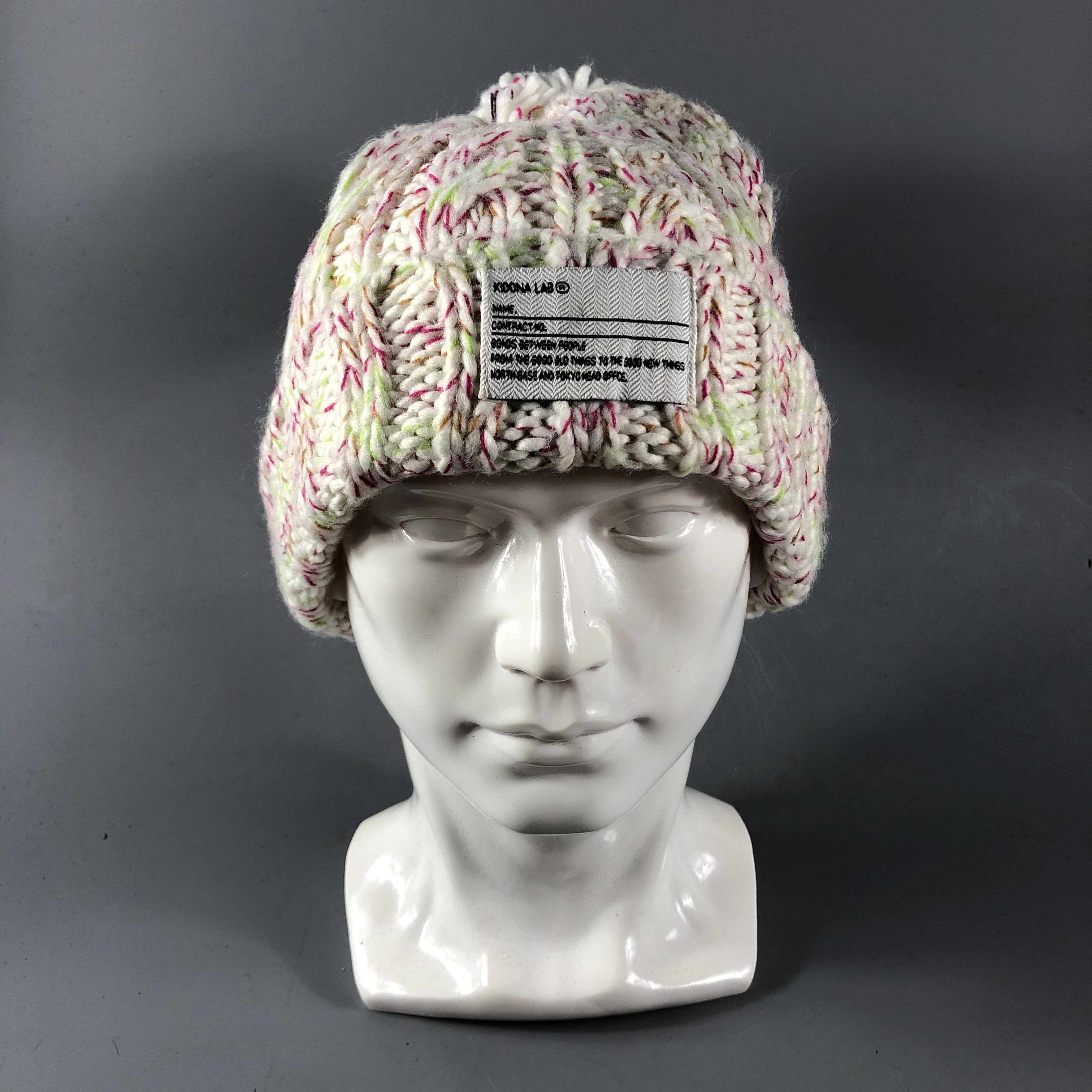 Japanese Brand Kidona Lab Bobble Cable Knit Beanie Snowcap Snow Hat B611 Size ONE SIZE - 1 Thumbnail