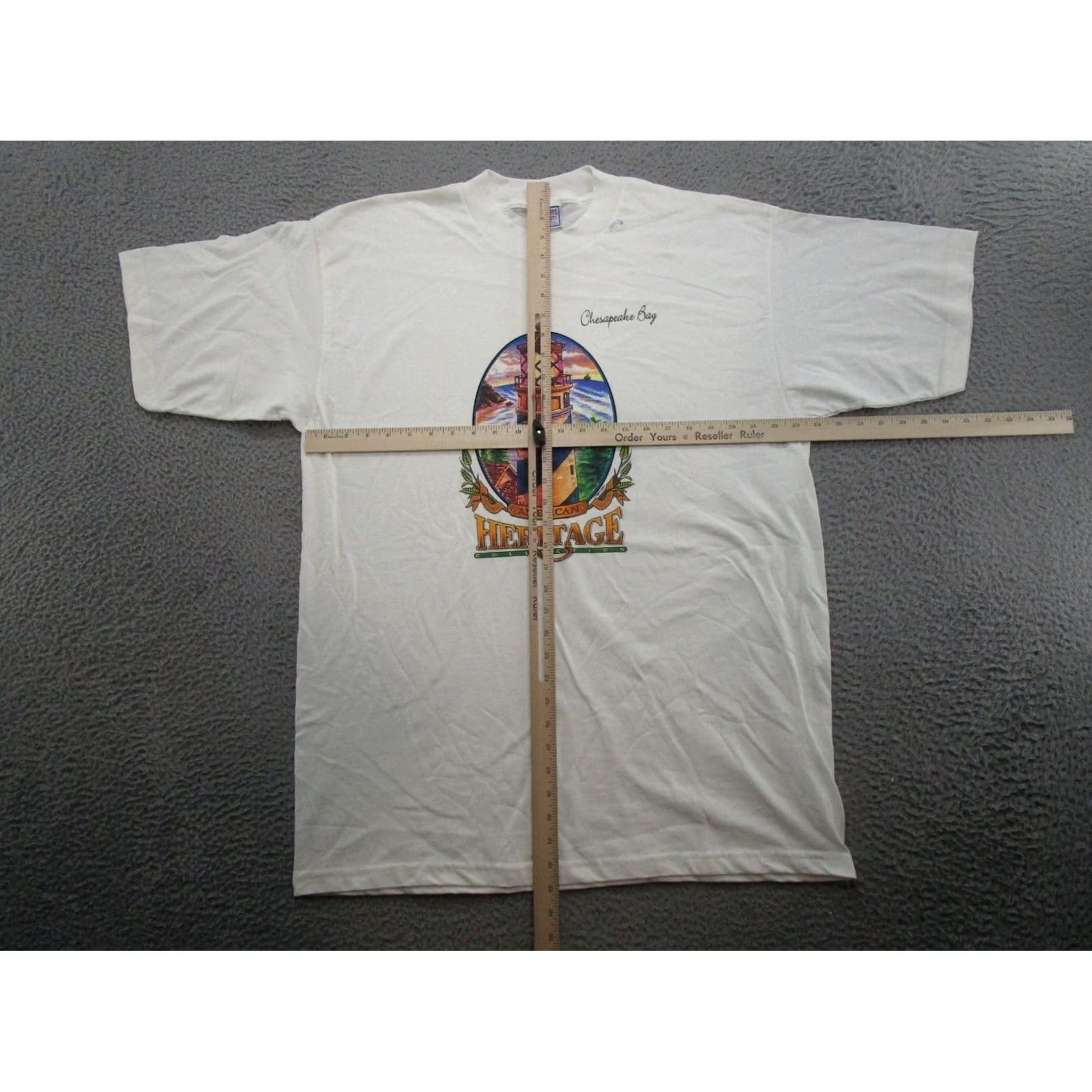 Vintage VINTAGE 90s Chesapeake Bay American Heritage Tourist Lighthouse Shirt XL White Mens T-Shirt Size XL 90s Size US XL / EU 56 / 4 - 7 Thumbnail