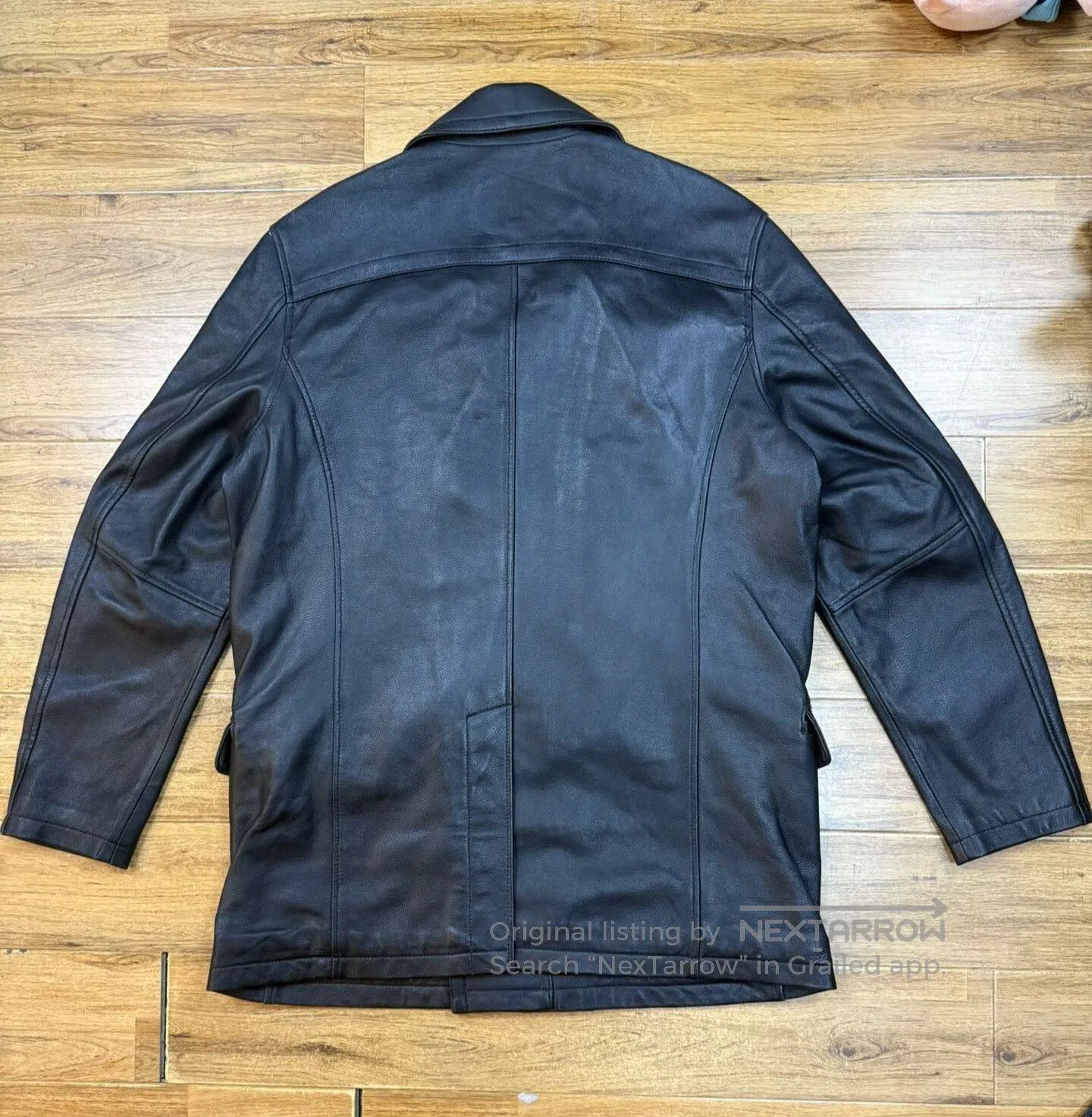 VINNY's Vintage Double-Breasted Leather Coat. Size US XXL / EU 58 / 5 - 2 Thumbnail