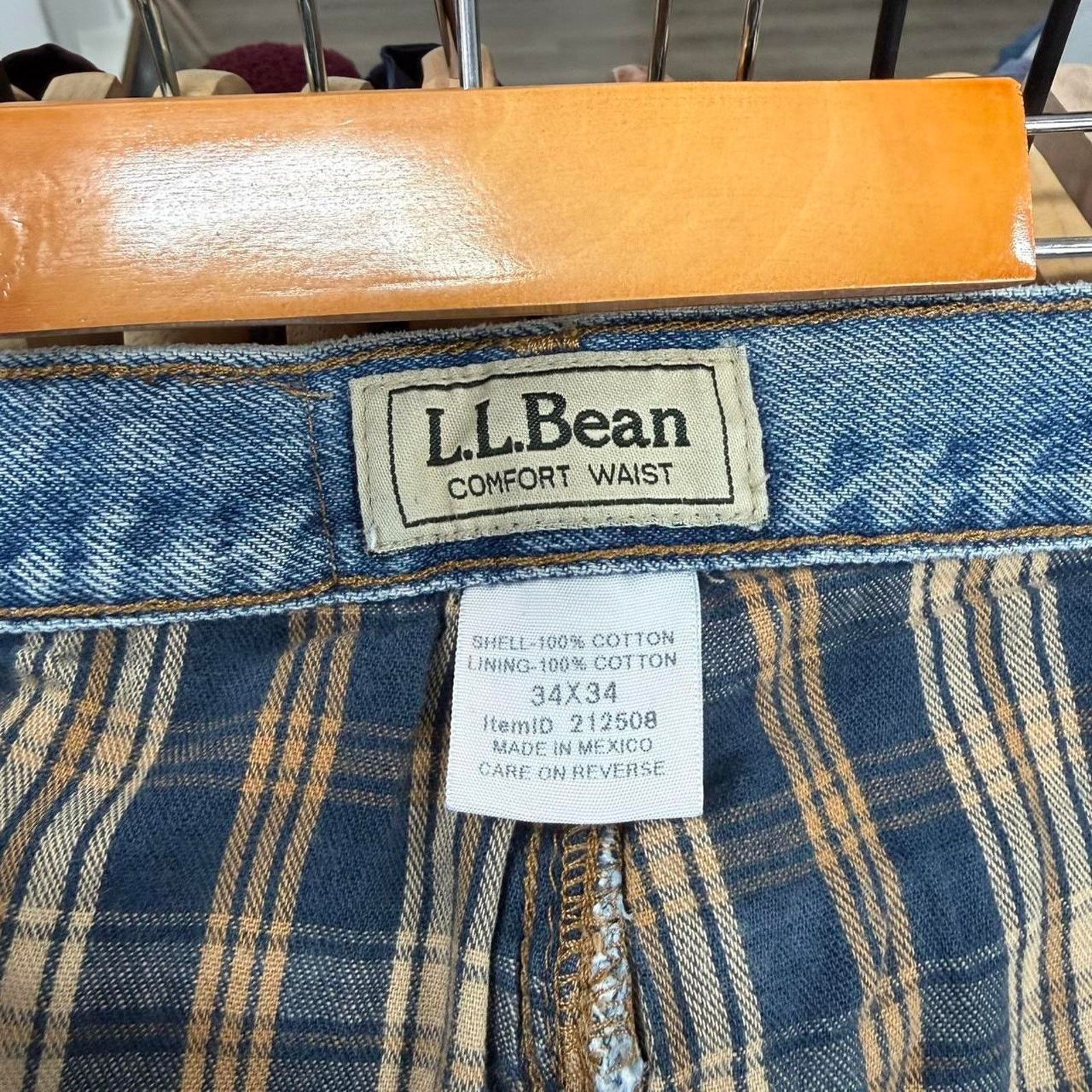 Other Vintage Y2K L.L.Bean Flannel Lined Distressed Jeans Size US 33 - 6 Thumbnail