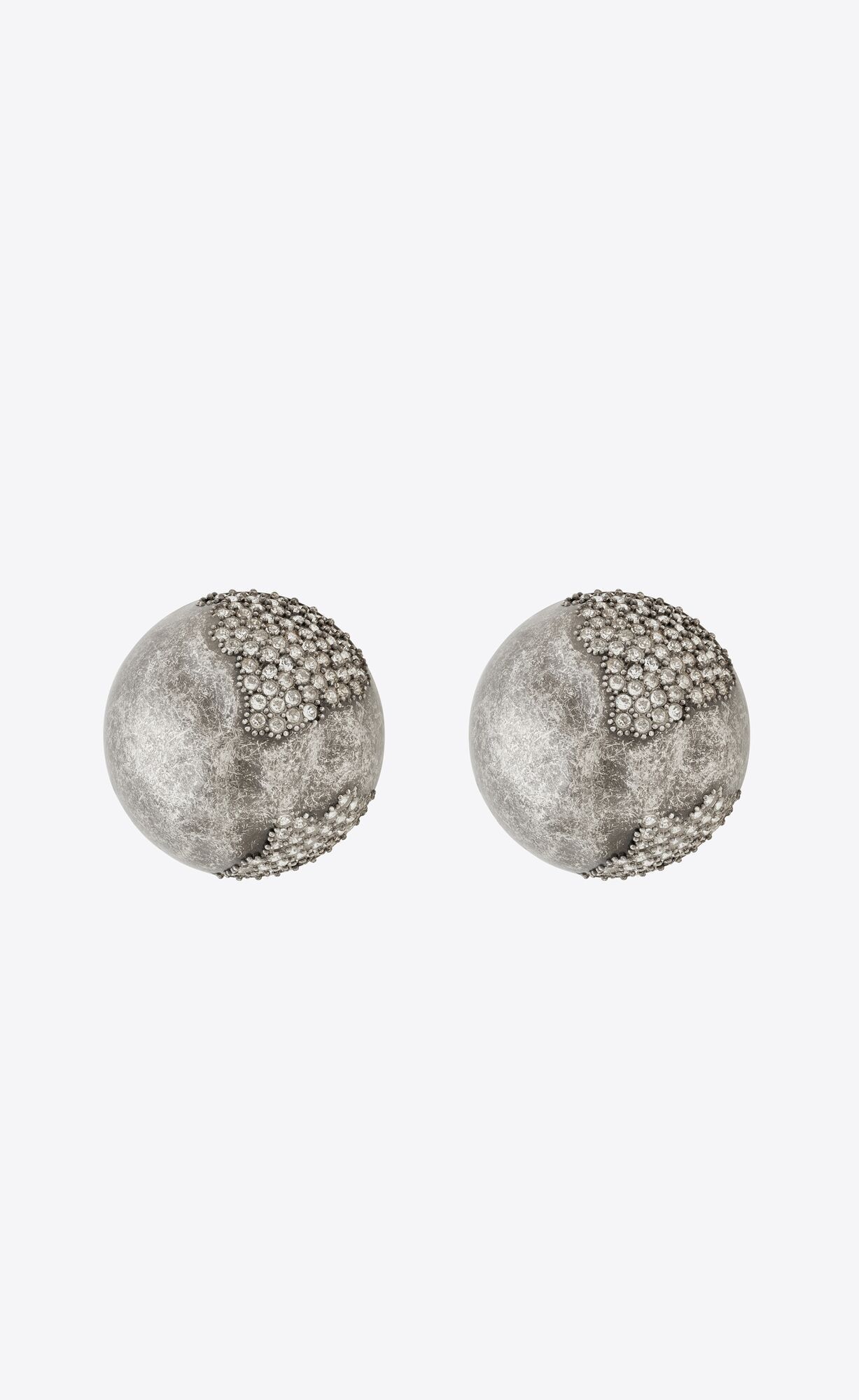 Saint Laurent Paris o1smrcs1224 Size: OS / Rhinestone Sphere Earrings Metal Size ONE SIZE - 1 Thumbnail