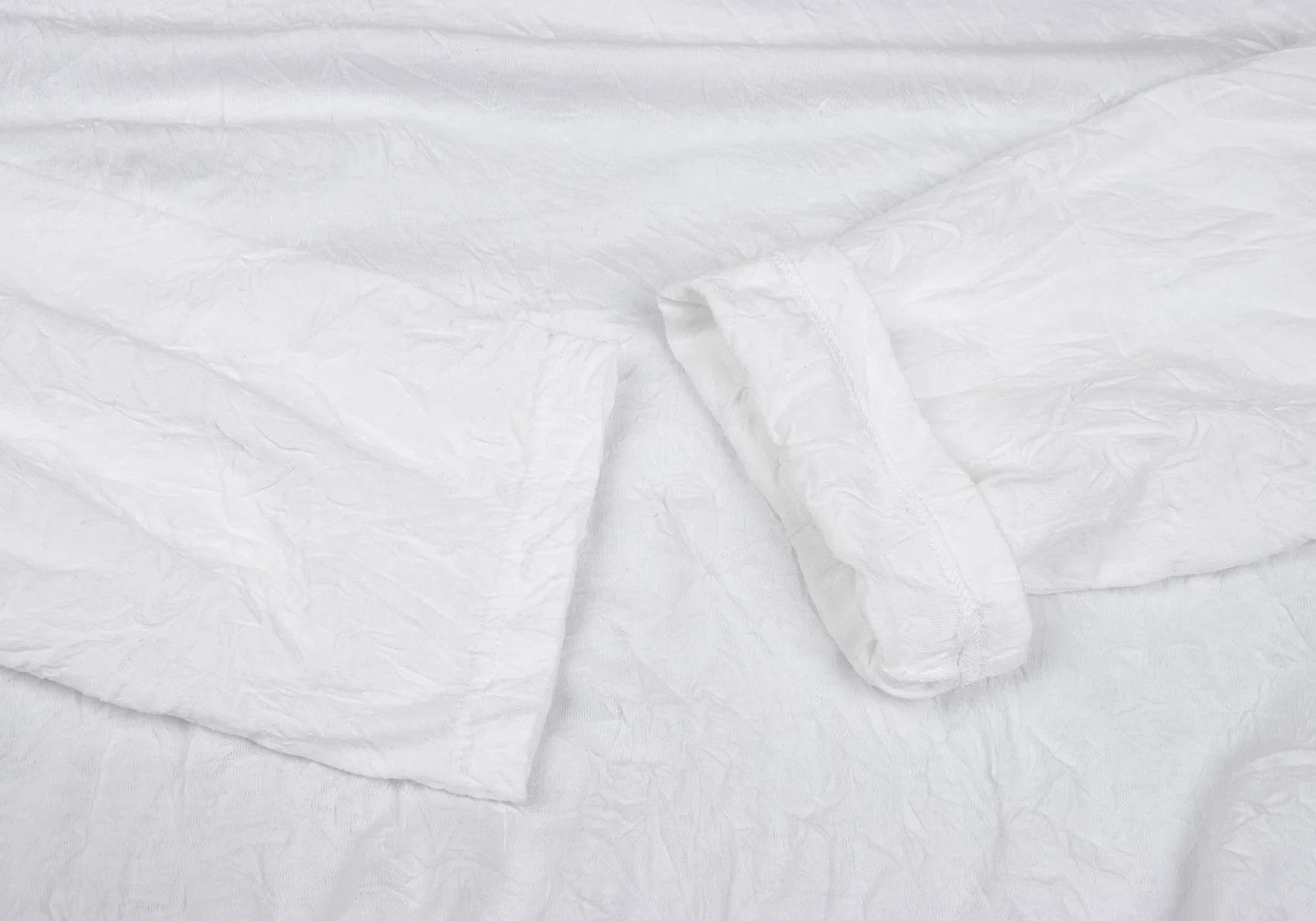 Yohji Yamamoto Wrinkled Cotton-Poly Turtle Neck Cut Sew Top in White Size US XXS / EU 40 - 6 Thumbnail