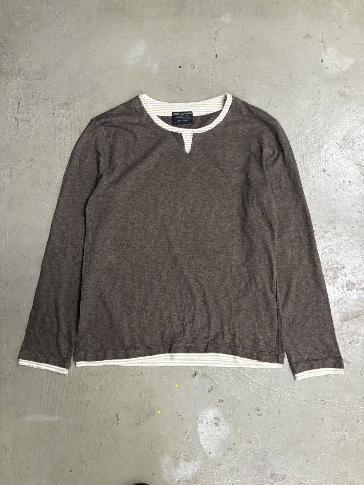 Nicole Club For Men Thrashed Distressed Faded Henley Shirt