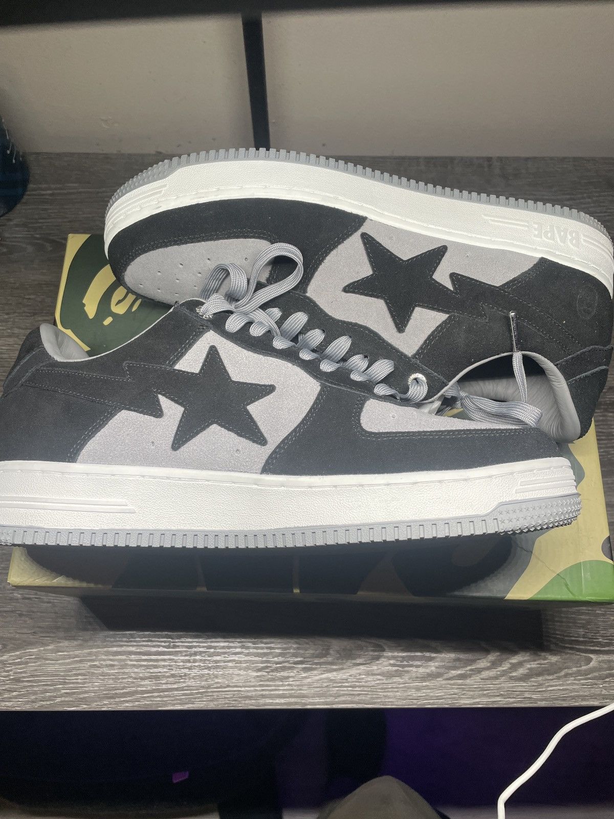 Bape Bape Shoes Bapesta Suede Black/Grey Size US 11 / EU 44 - 3 Thumbnail