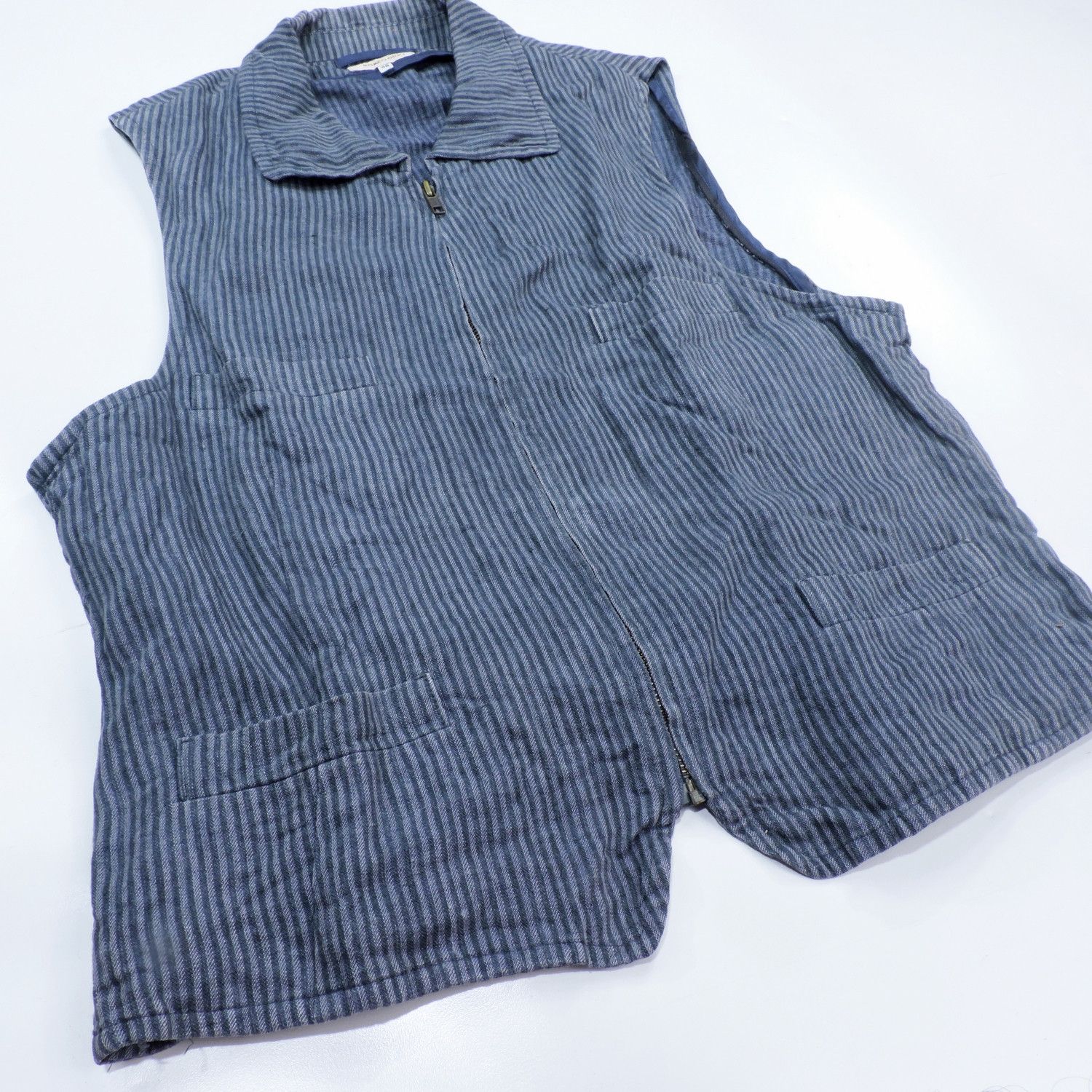 Romeo Gigli ROMEO GIGLI WABASH STRIPED DENIM VEST Size US L / EU 52-54 / 3 - 7 Thumbnail