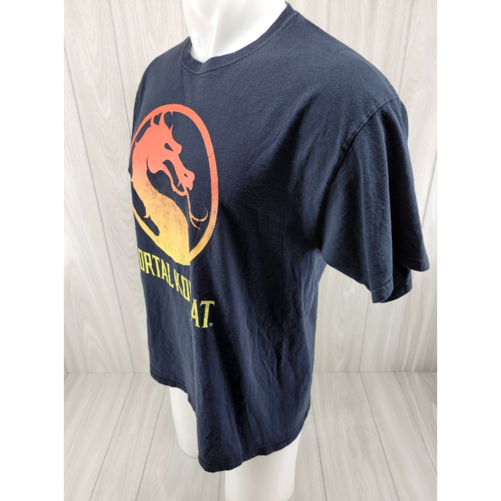 Logo 7 Mortal Kombat Klassic Logo Licensed Adult T-Shirt L Black Graphic Tee Mens 90s Movie Video Games Scorpion Brand Mortal Kombat Size US L / EU 52-54 / 3 - 4 Thumbnail