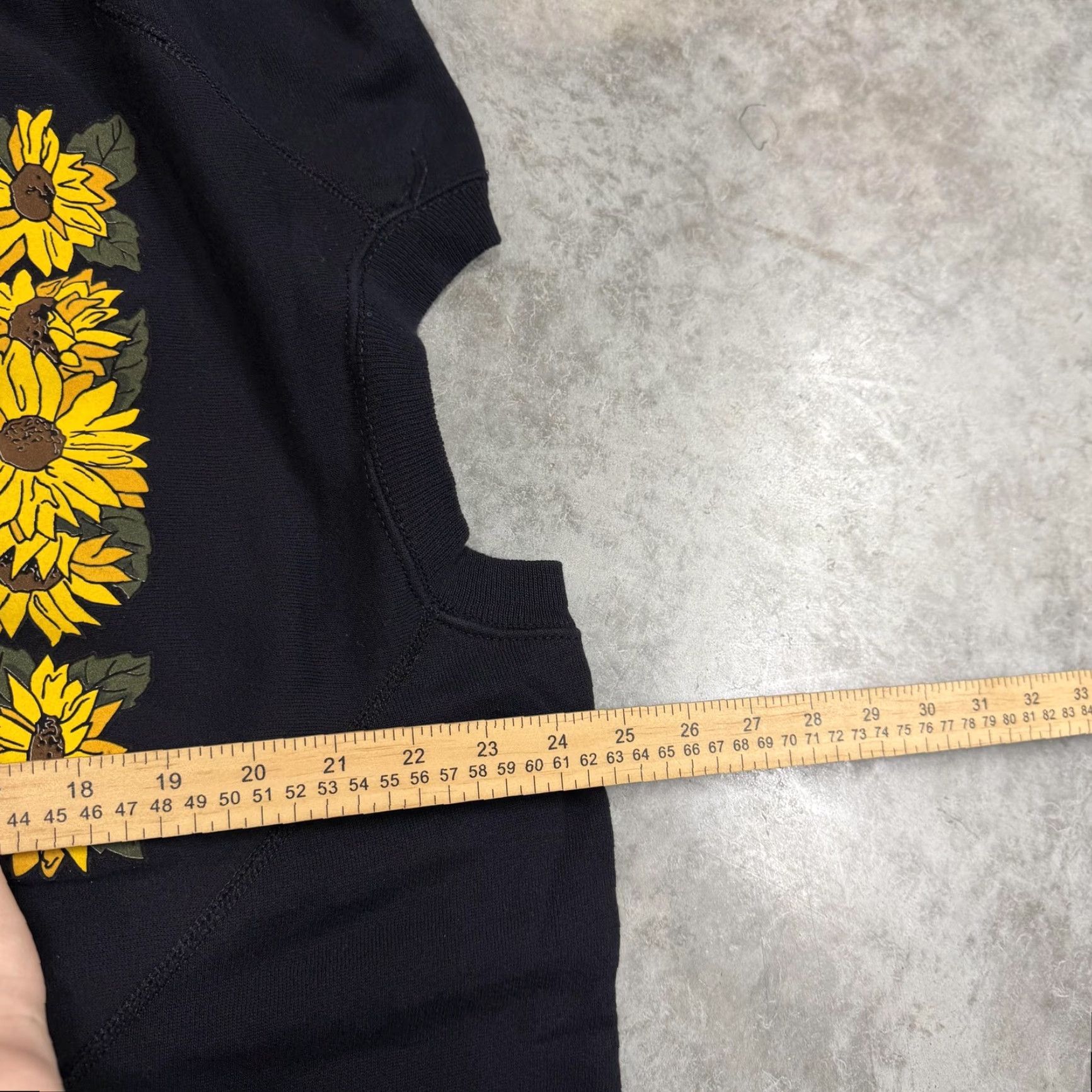 Sunflower VINTAGE Pannill Sweatshirt Womens M Black Sunflower Graphic USA 80s Size M / US 6-8 / IT 42-44 - 5 Thumbnail