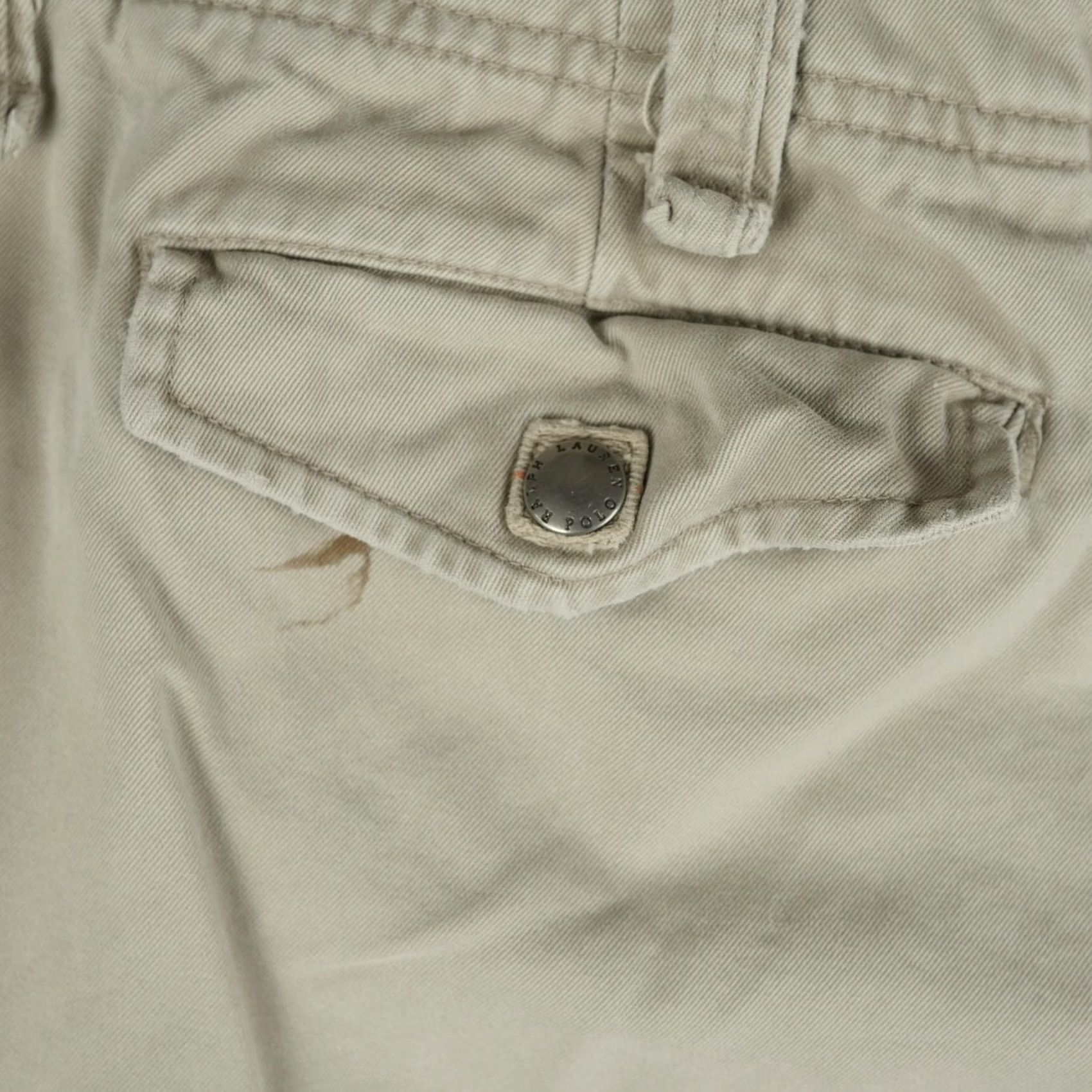 Polo Ralph Lauren Ralph Lauren Shorts Mens 35 Beige Cargo Utility Paratroper Distressed Flaw Size US 35 - 6 Thumbnail